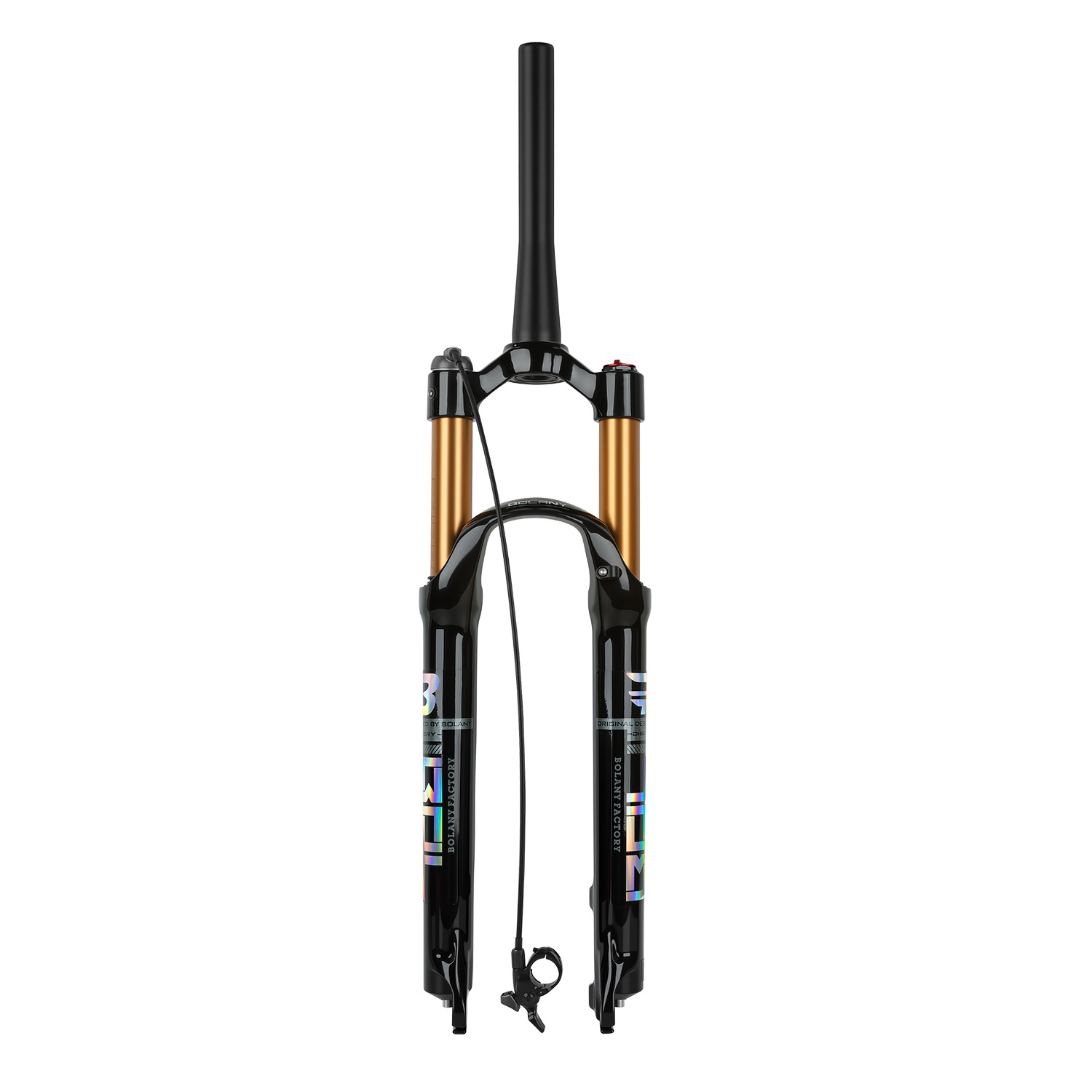 Bolany Amortyzator rowerowy przedni 27,5” stożkowy z blokadą na ramię (disc Shoulder Lockout)