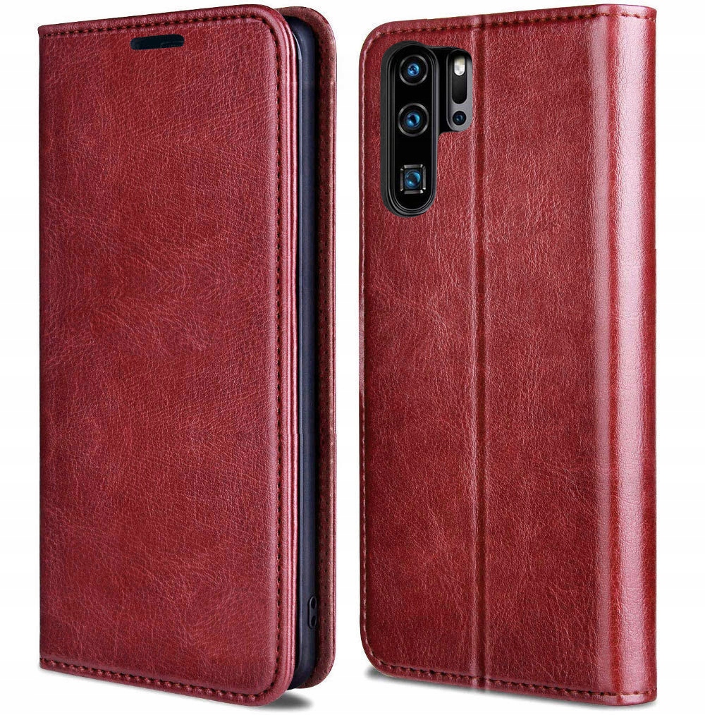 

Etui Skórzane Magnes + Folia do Huawei P30 Pro