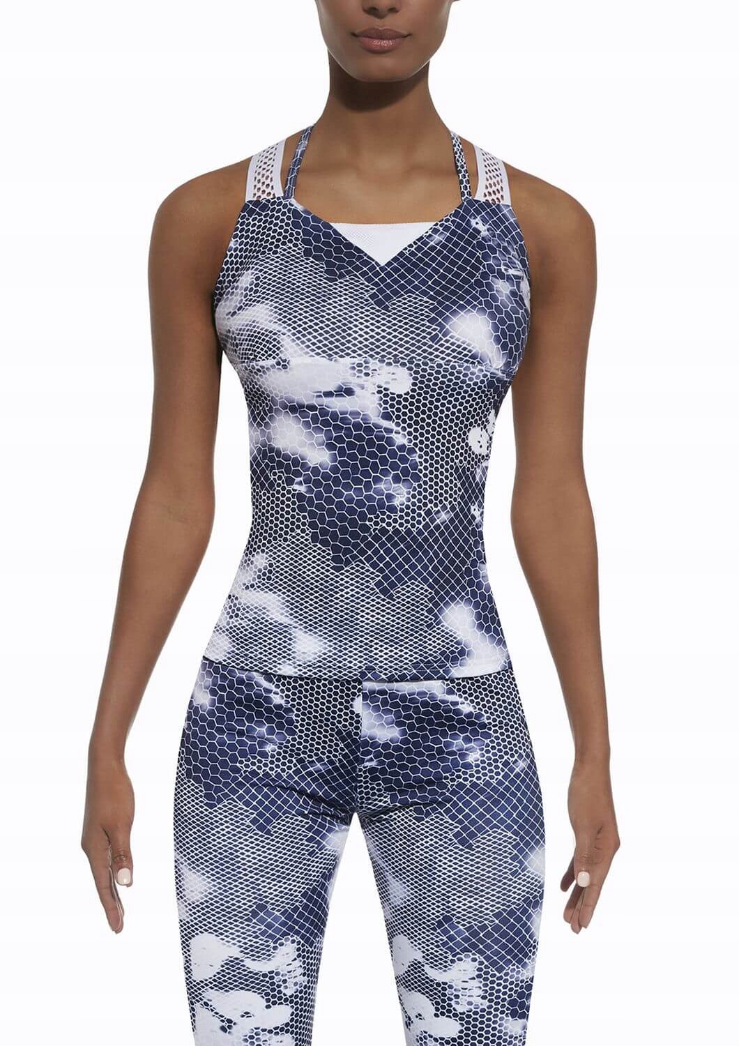 Sportowy Top Damski Code 50 Bialo-Niebieski S