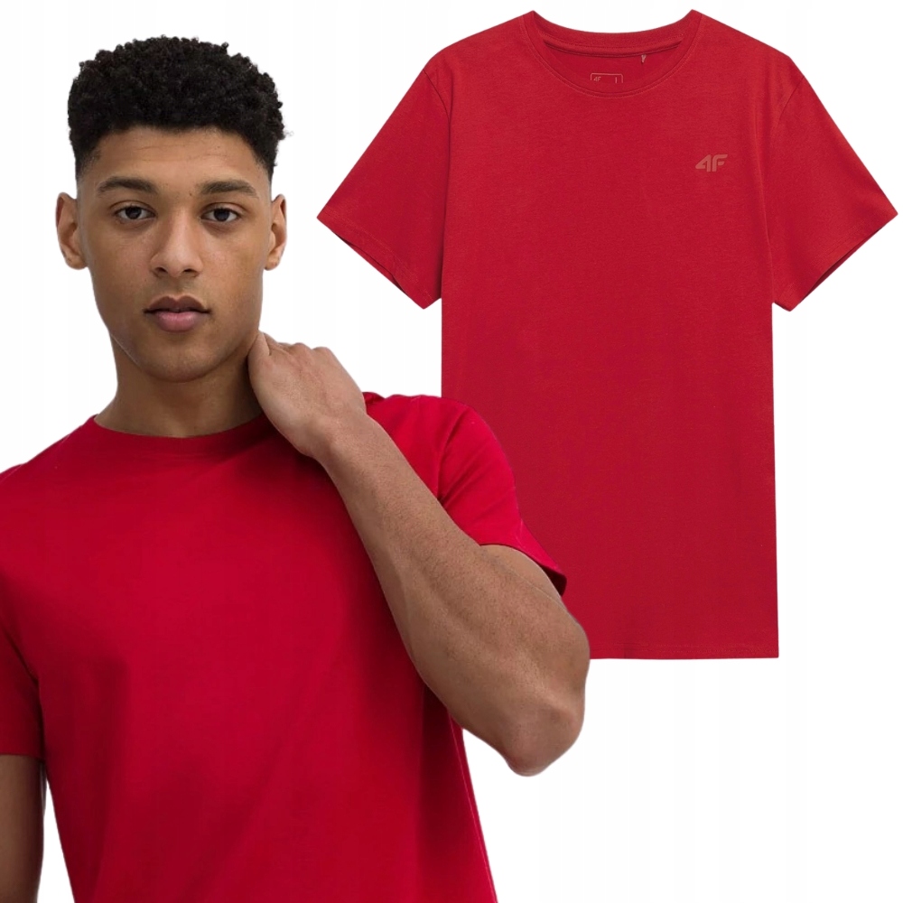 

T-shirt 4F Męski Koszulka Regular Z Bawełny Gładka