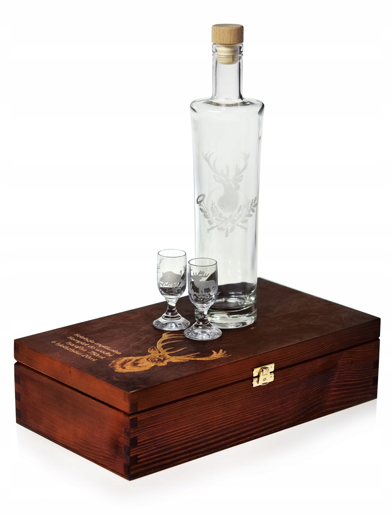 

Myśliwski komplet do wódki skrzynka karafka 6+1