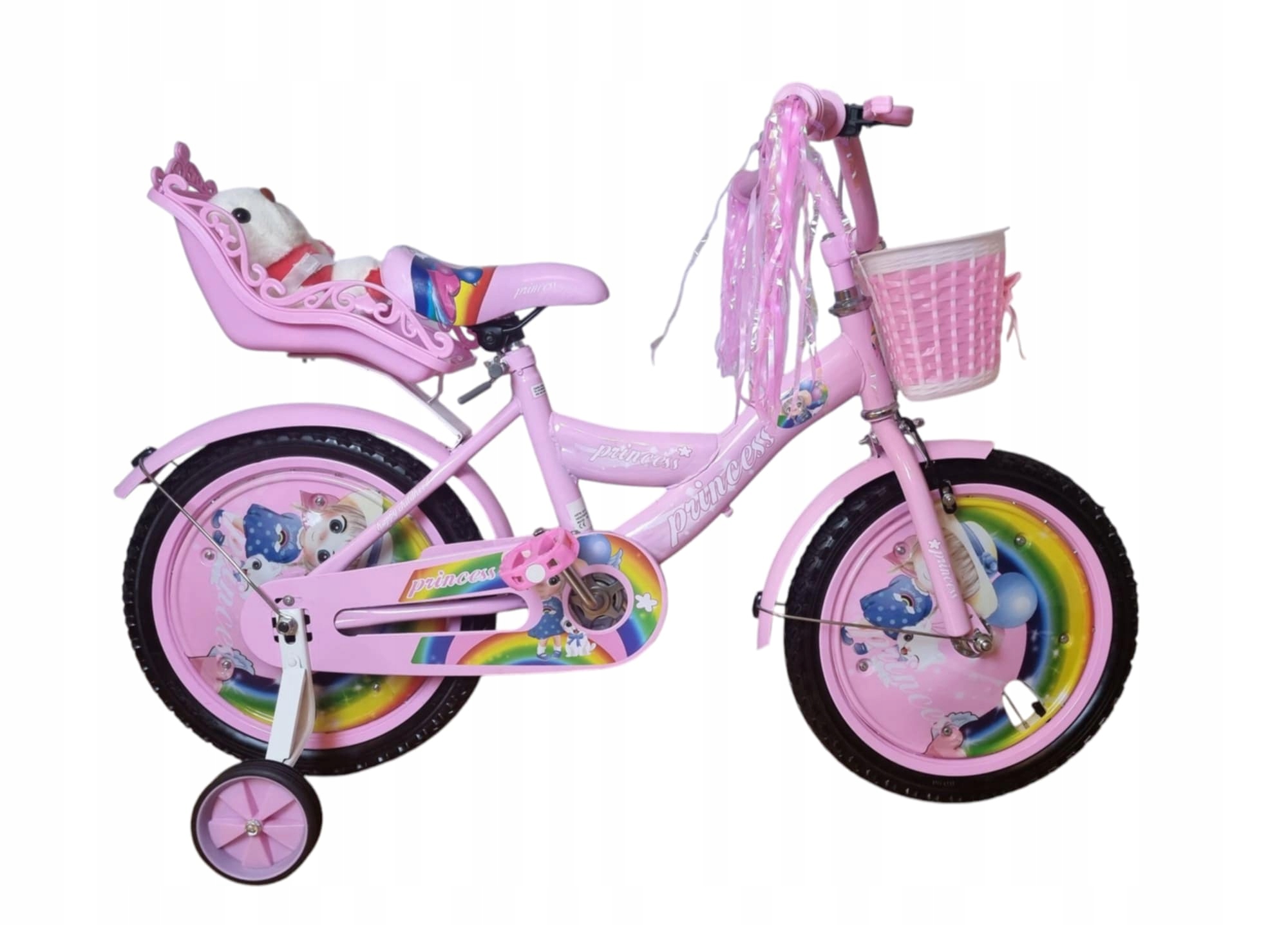 Rower dziecięcy 16 cali Rowerek dla dziewczynki Różowy dzieci Koszyk