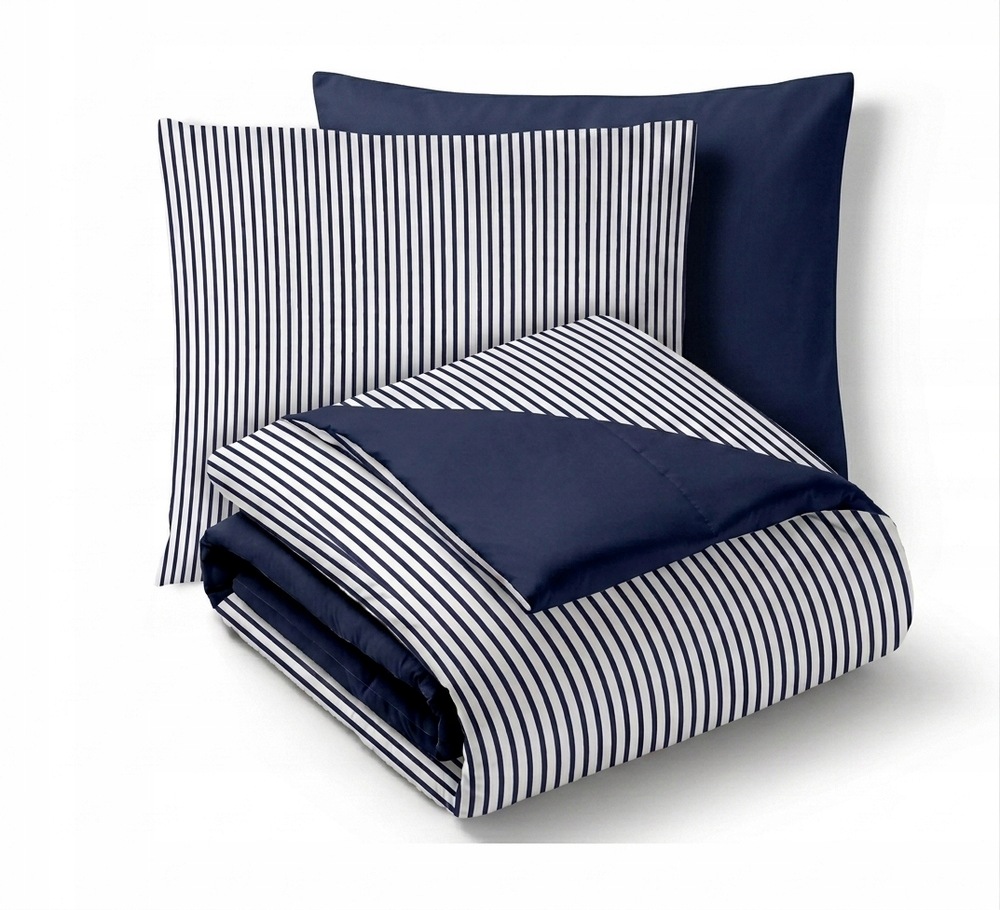 Pościel Dwustronna 160x200cm 2x70x80cm, 140g/m2,100% bawełna wzór: Paseczki