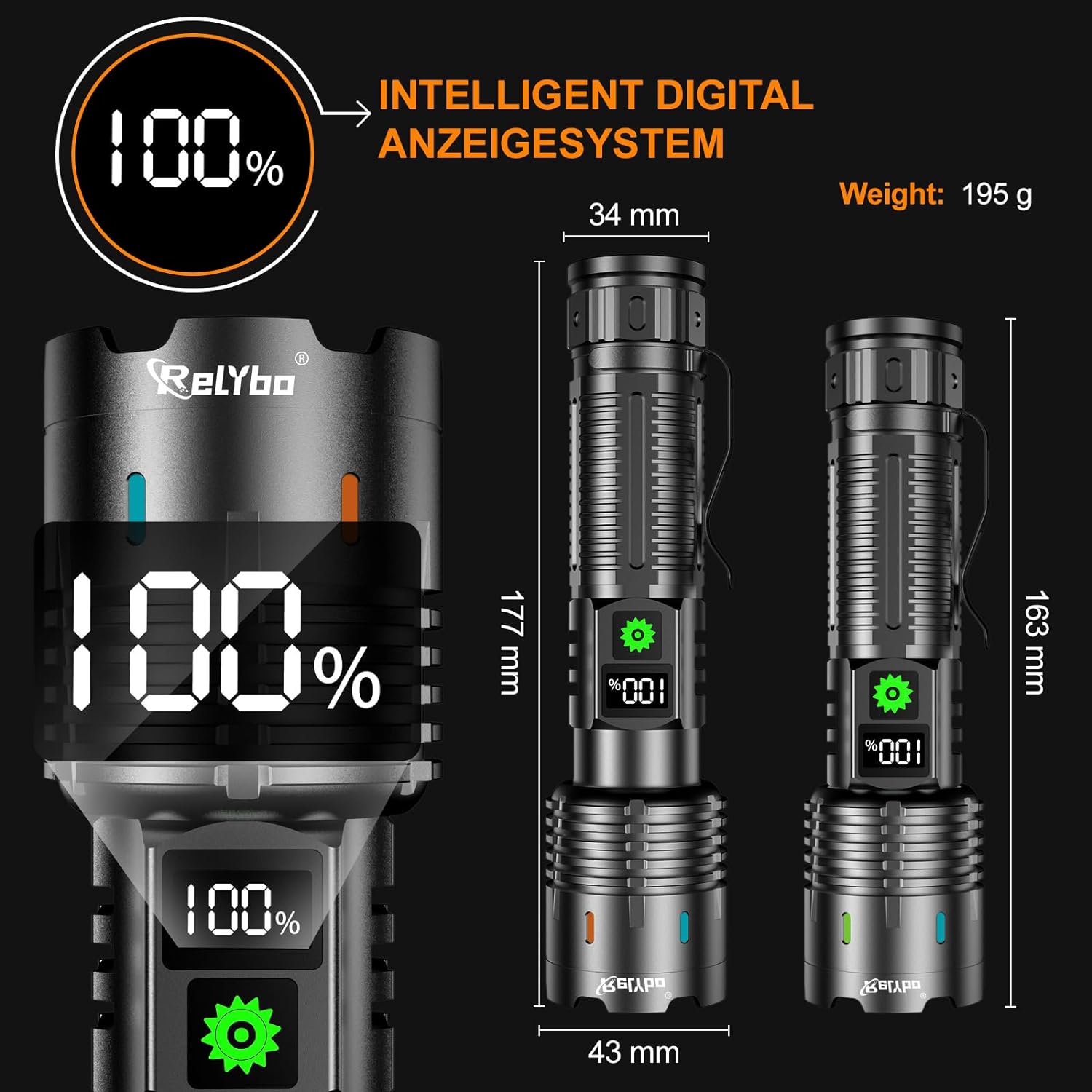 Latarka Led Akumulatorowa, Latarka Led Niezwykle Jasna 30000 lumenów Marka bez marki