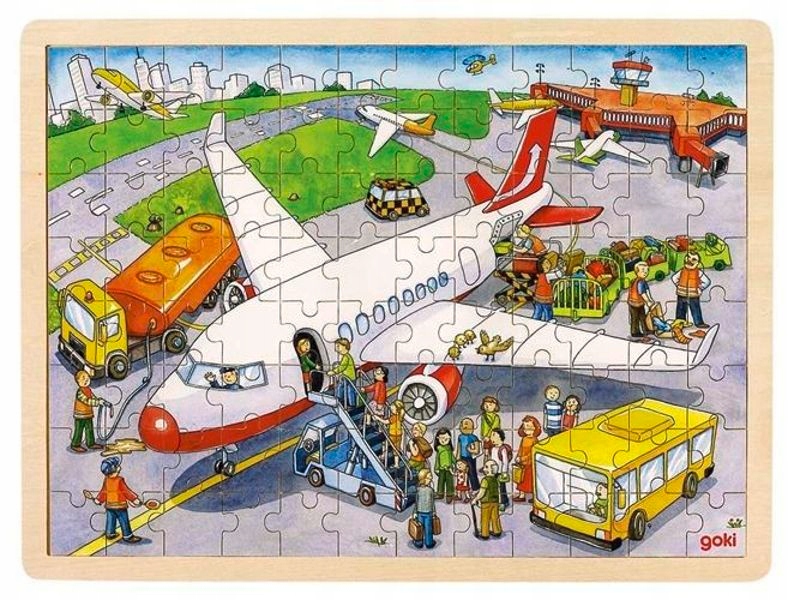 

Drewniane Puzzle dla dzieci Lotnisko Goki 96 el.