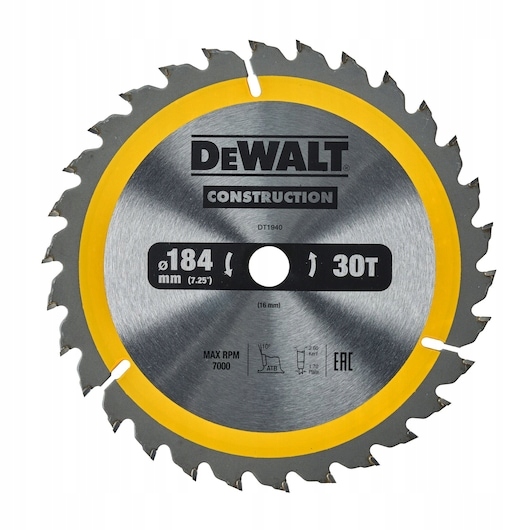

DeWALT Tarcza piła do drewna 184x16 30Z