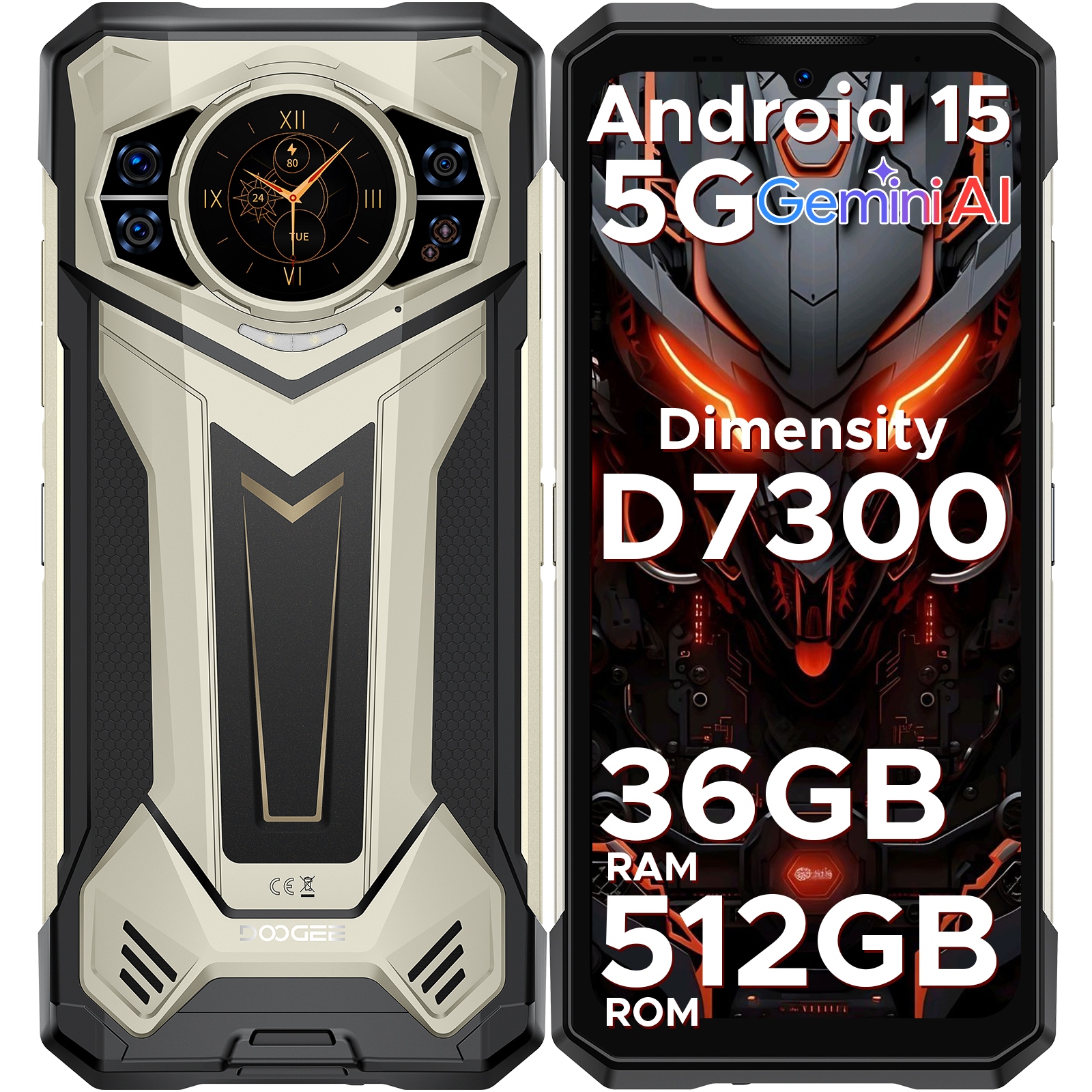 Doogee S200 Plus Smartphone 36GB/512GB, 10100mAh, 100MP, 6.72" Fhd+ 120Hz, 5G, IP68