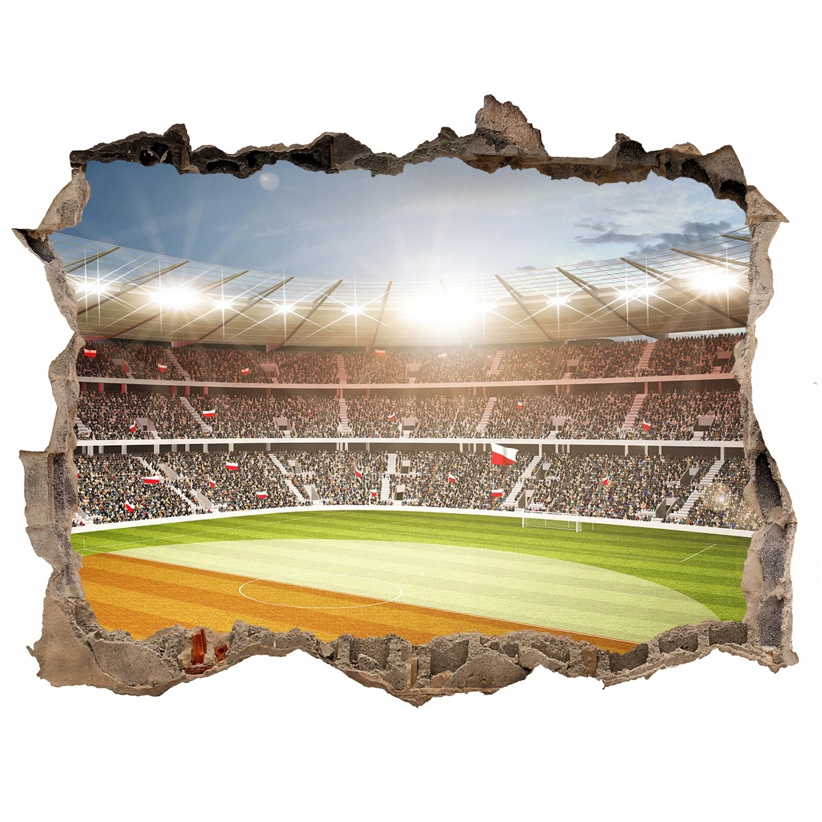 

Fototapeta dziura na ścianę 3d Stadion Polska