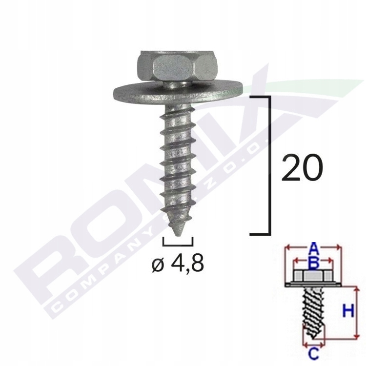 

Wkręt 4,8x19mm Toyota Lexus wiele zastosowań 10szt