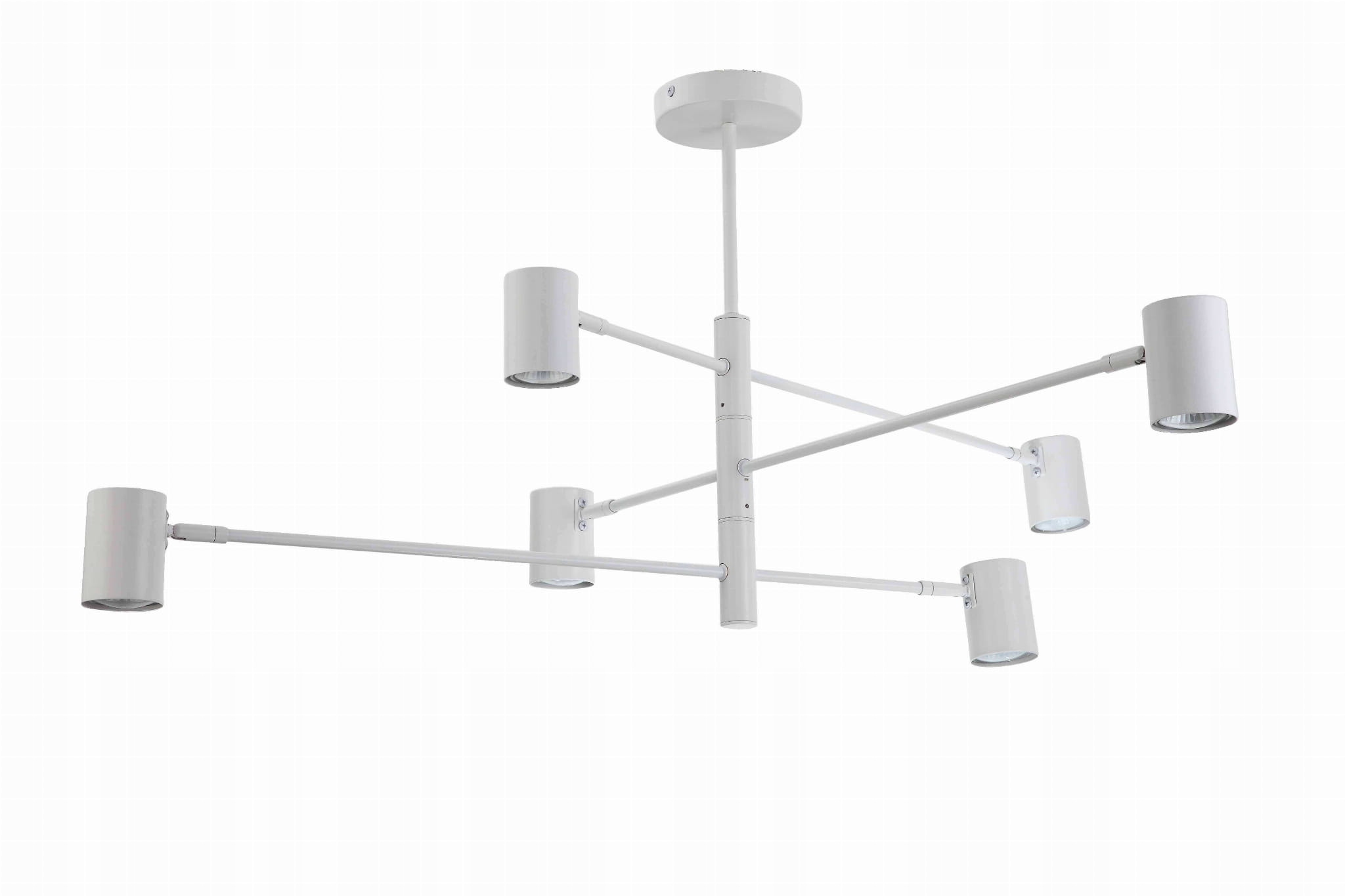 Lampa sufitowa minimalistyczna biała Snow z ruchomymi ramionami GU10