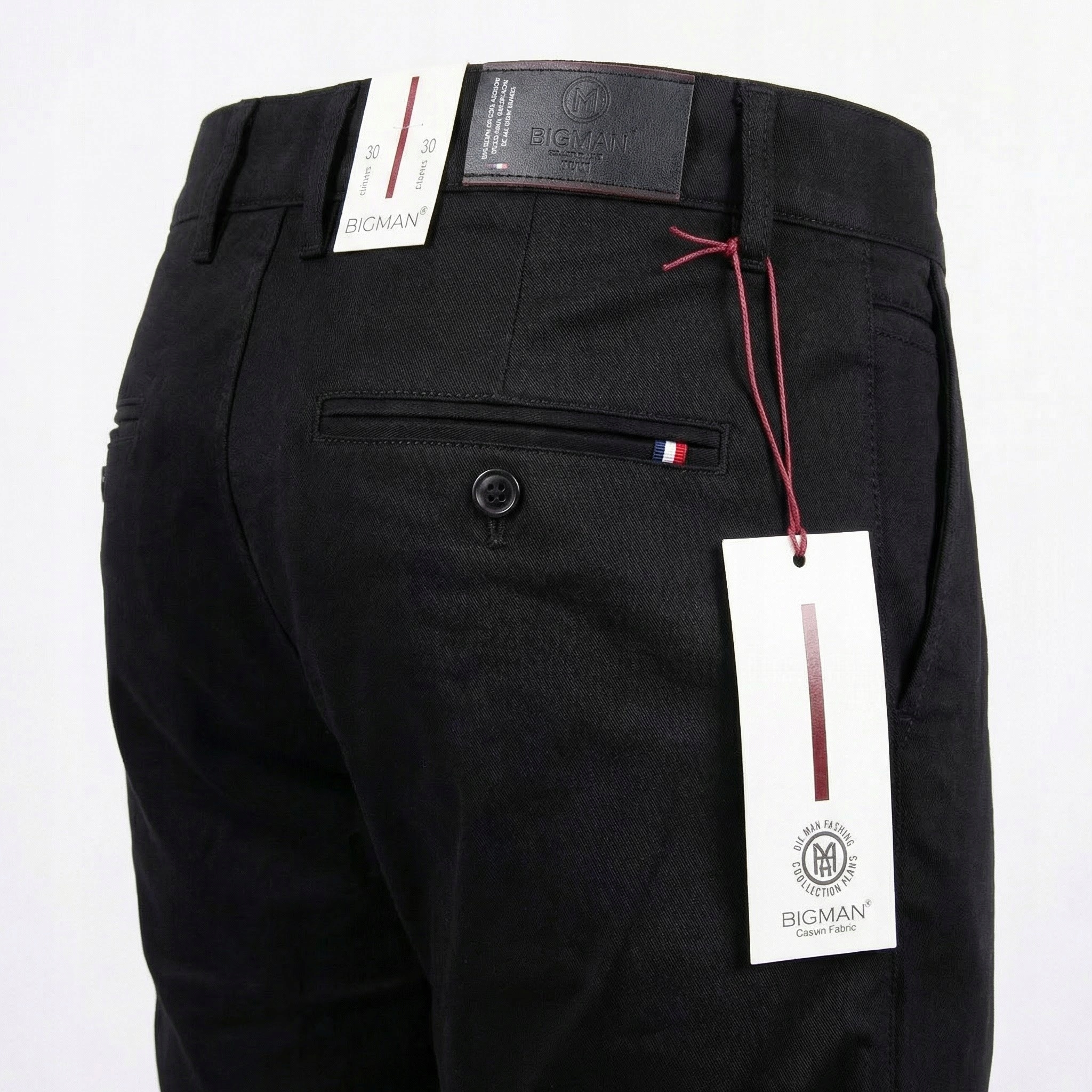 Spodnie Męskie Czarne Chinosy BM2032A W35 L32 Pas: 88–94 CM