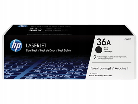 Hp čierny toner LaserJet P1505 2x2000 strán Dual Pack CB436AD