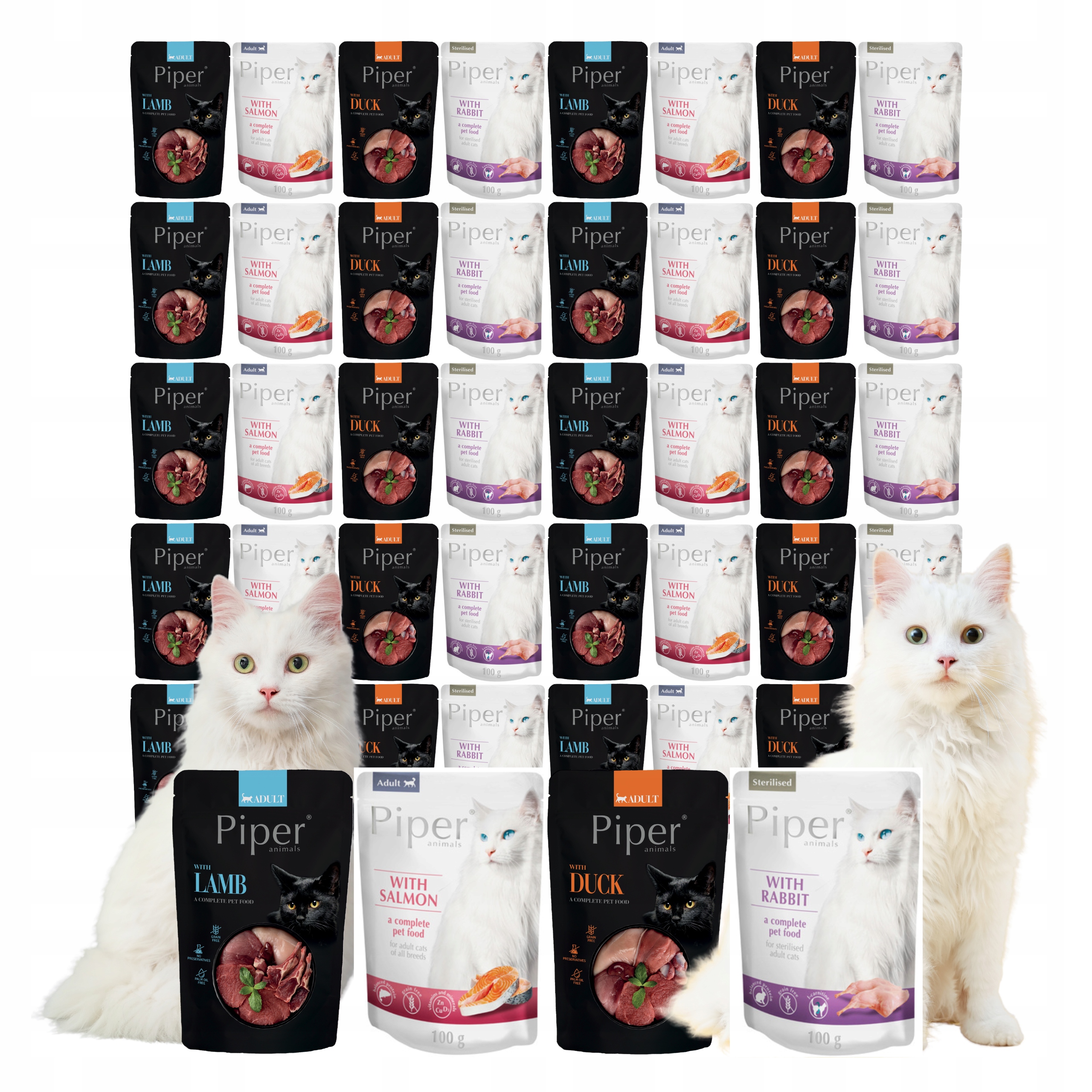 Karma mokra dla kota Dolina Noteci Piper 40x100g saszetki zestaw 4 Smaki