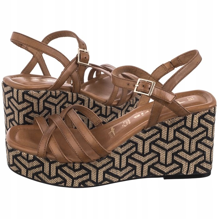 Dámské sandály na podpatku Tamaris Hnědé 1-28014-42 310 Camel