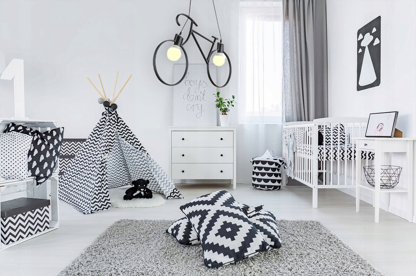 LAMPA WISZĄCA DO POKOJU DZIECIĘCEGO ROWER CZARNA APP216 EAN (GTIN) 5902557330300