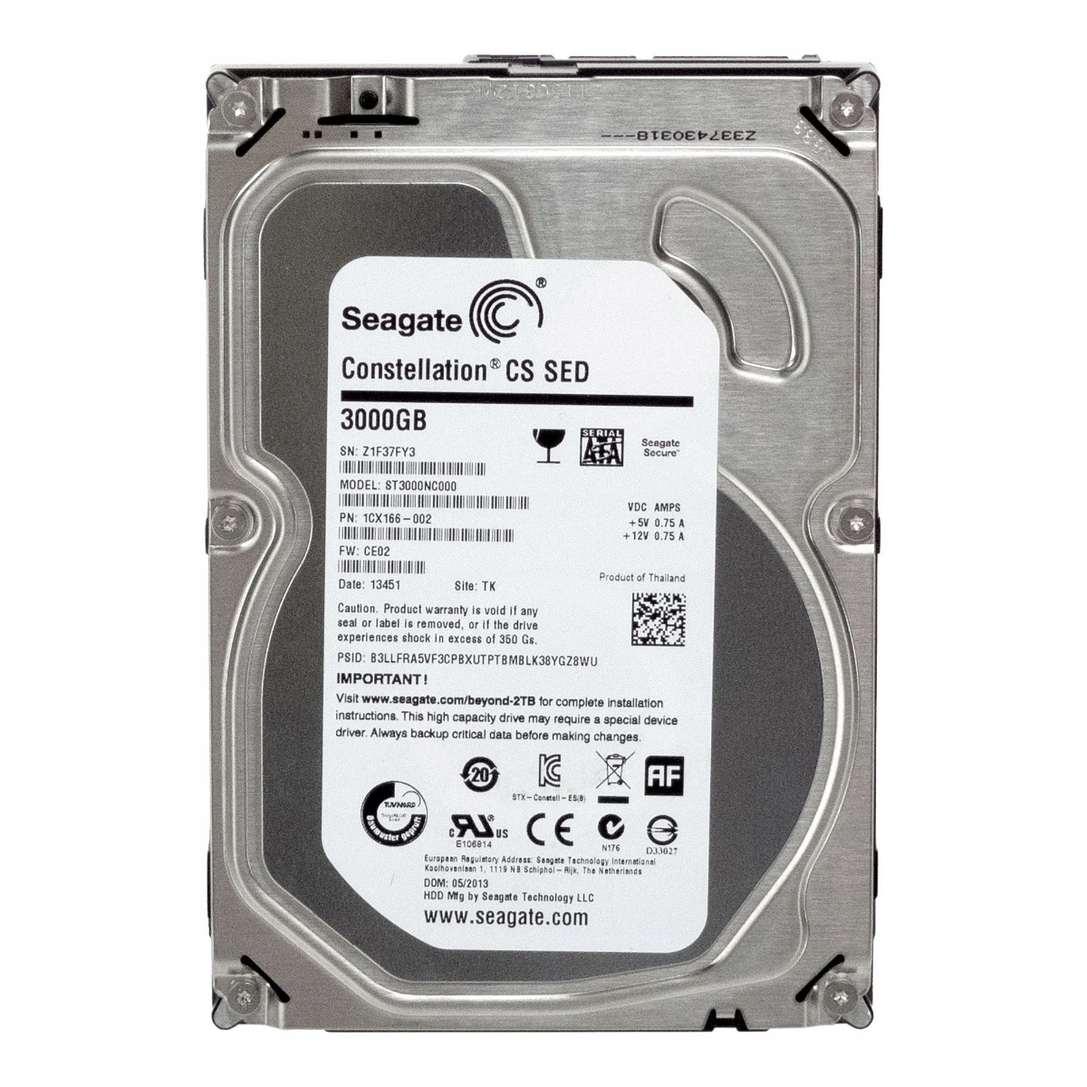 Seagate Constellation Cs Sed 3TB 7.2K 64MB Sata III 3.5'' ST3000NC000