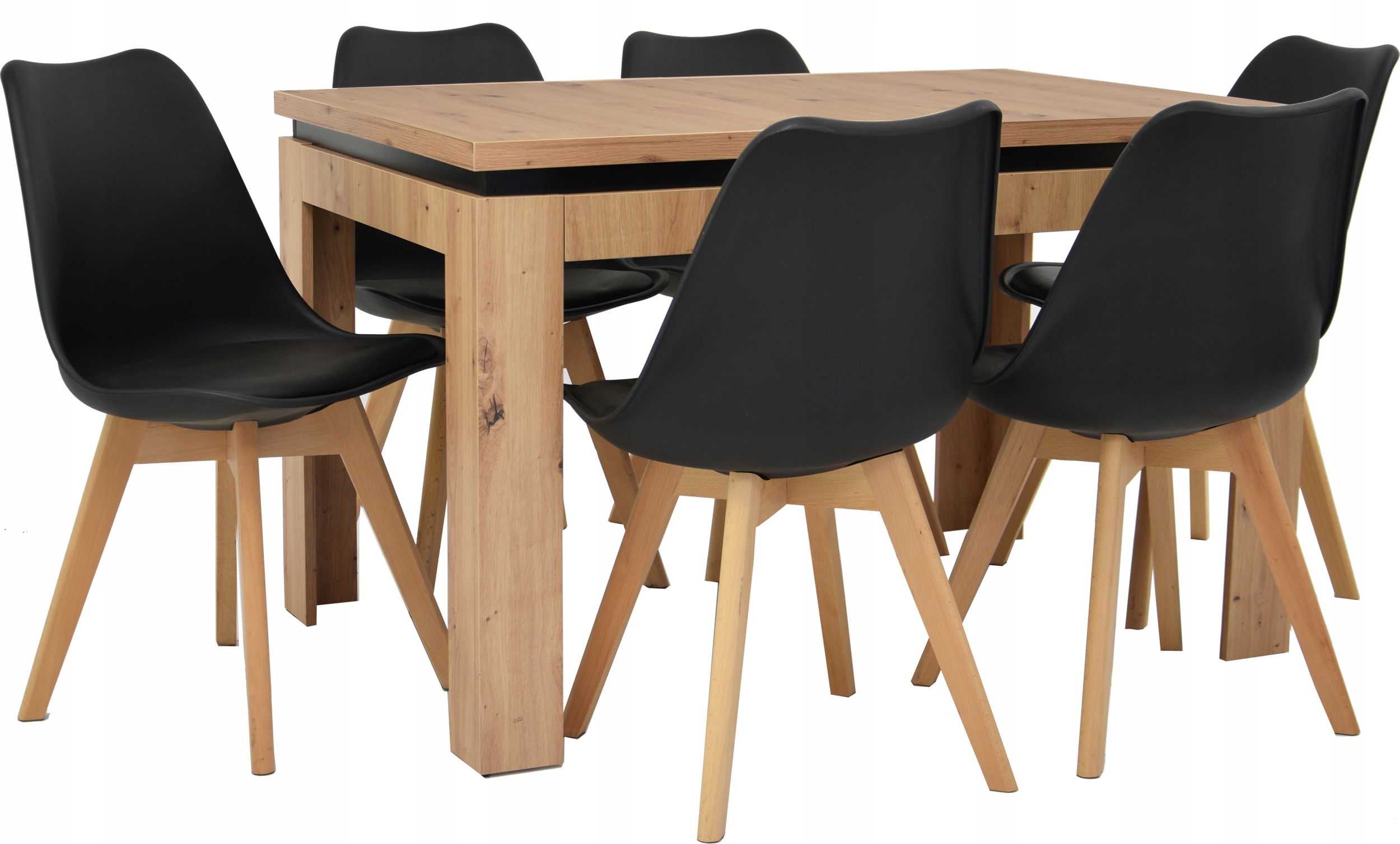 NOWOCZESNY Rozkładany stół 120 ARTISAN i 6 krzeseł