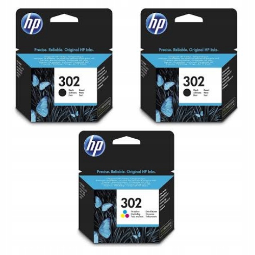 Hp 302 Komplet Tusze Oryginalne 2xF6U66AE+F6U65AE