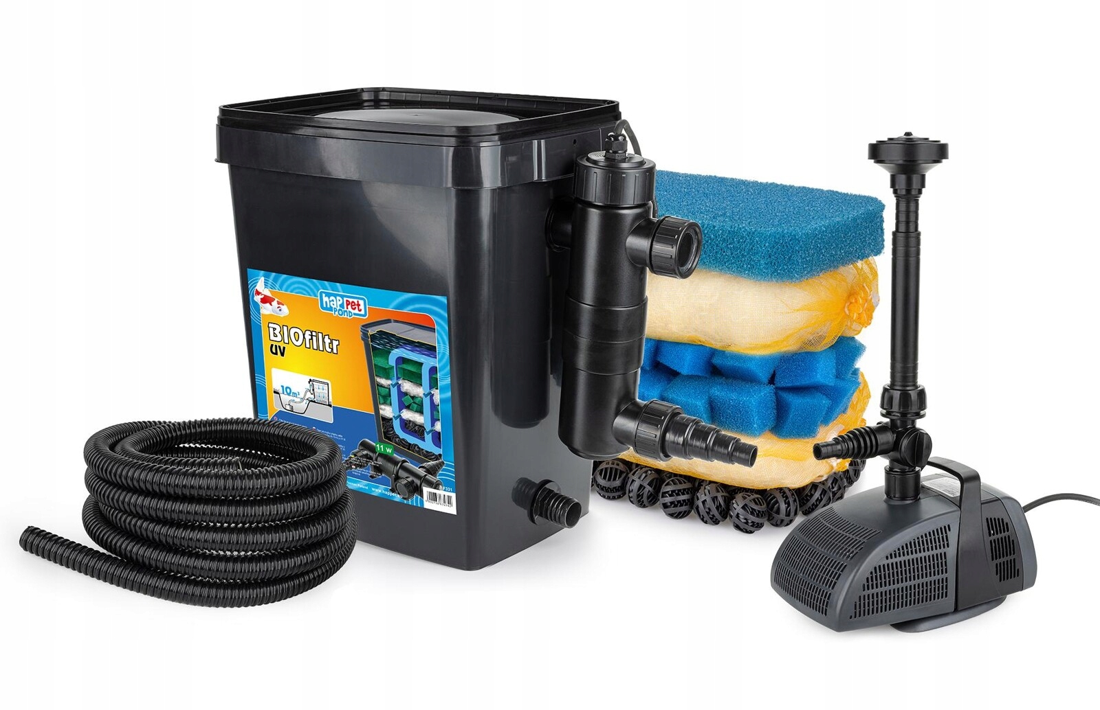 Uv Plus biofiltr Happet 33L čerpadlo 2000 l/h lampa 11W očko 10000 l