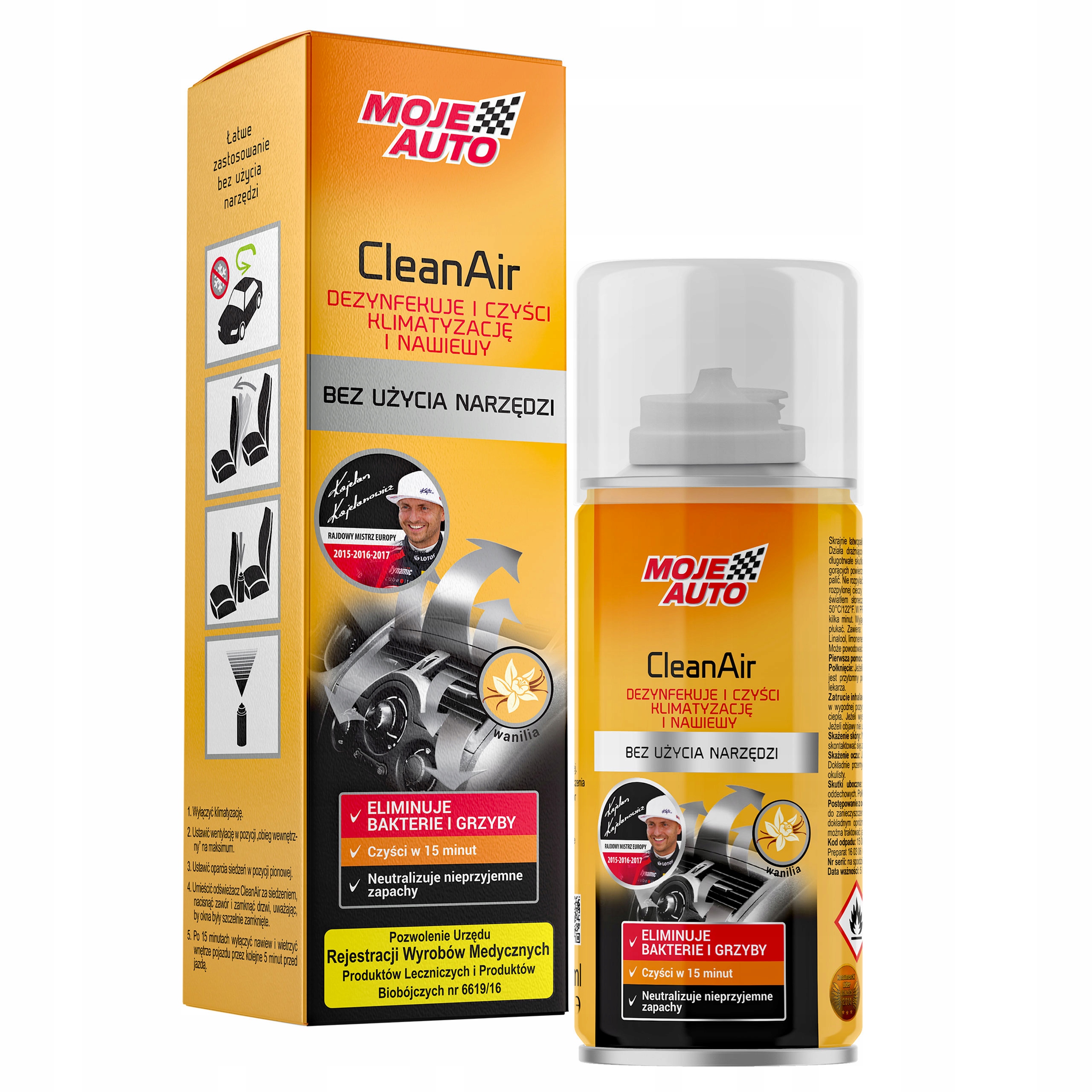 MOJE AUTO - CleanAir - Odświeżacz Klimatyzacji i Nawiewów - WANILIA 150ml -