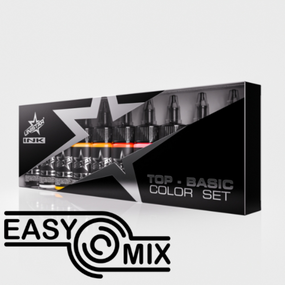 Unistar Základní sada barev na tetování 10x30 ml (v souladu s Reach)