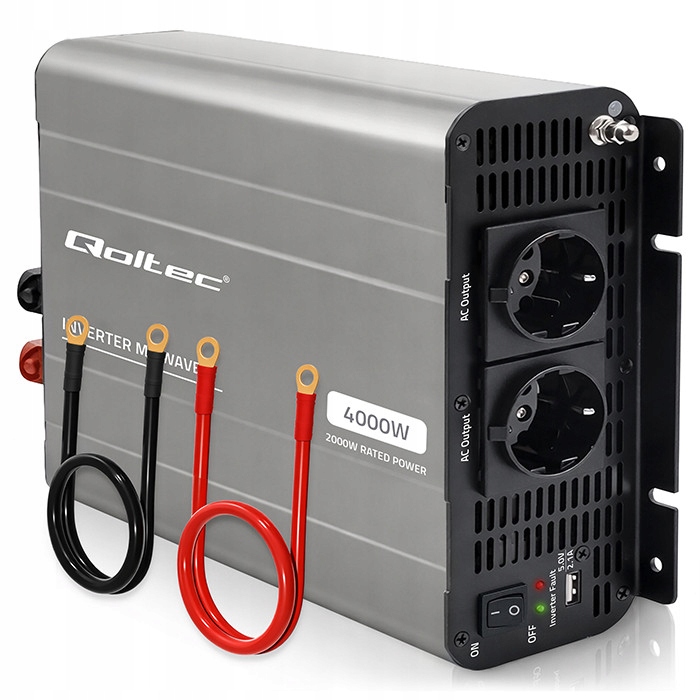 Menič napätia 12V na 230V 2000W Usb Ms Wave LiFePO4 Agm Qoltec