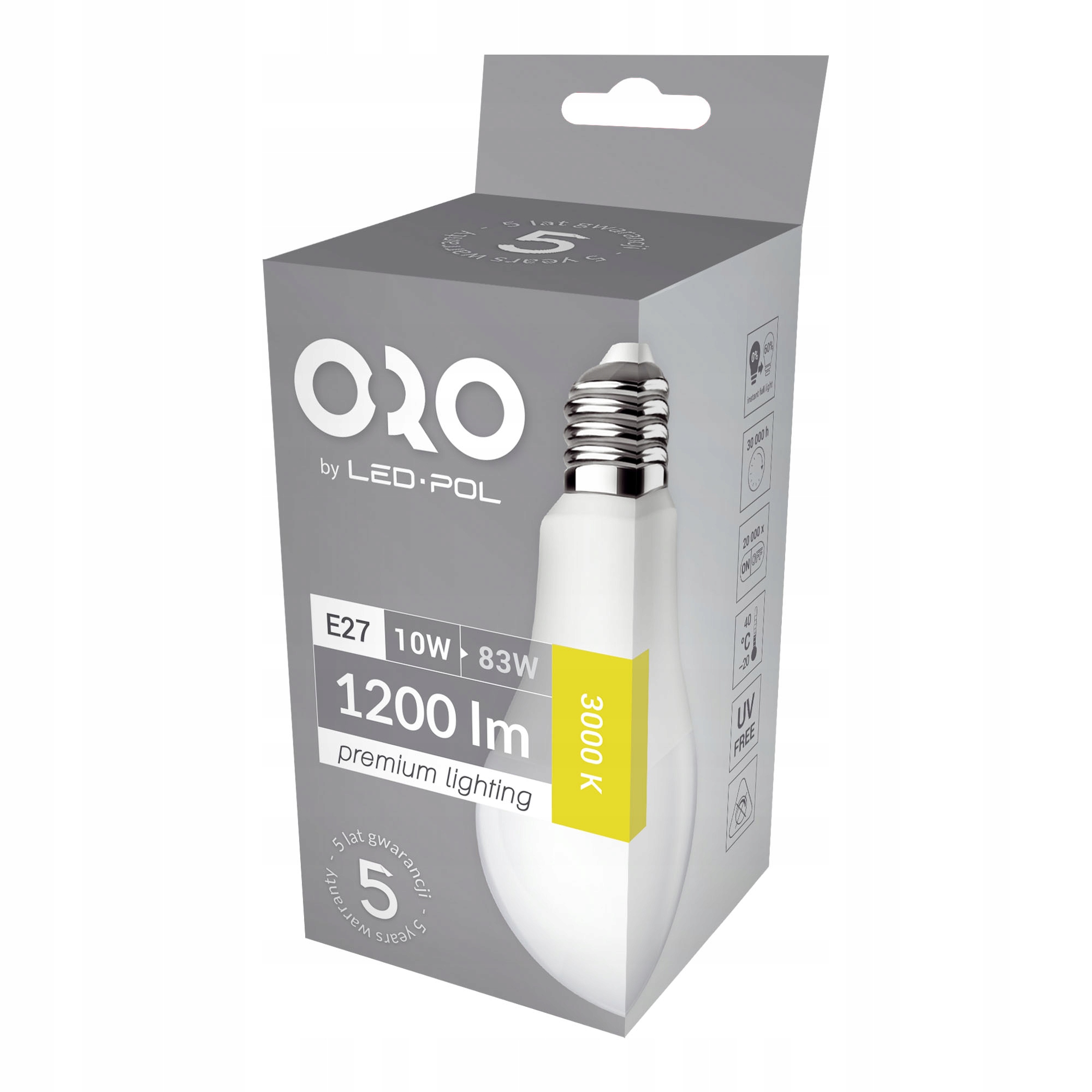 

Żarówka Led E27 Oro 10W Premium Xp Ciepła 1200lm