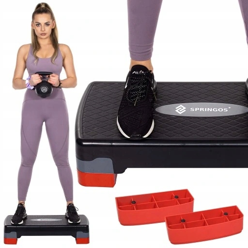 STEP do ćwiczeń fitness AEROBIKU 2 stopnie STEPPER modułowy PODEST powłoka Wysokość produktu 15 cm