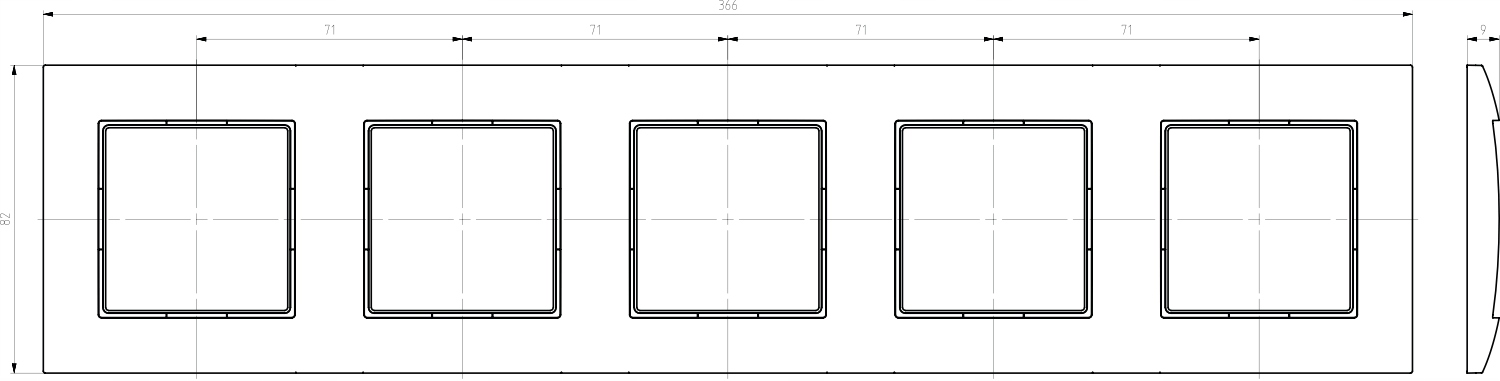 RAMKA PIĘCIOKROTNA DO SERII ARIA SZARY R-5U/70 Przeznaczenie inne