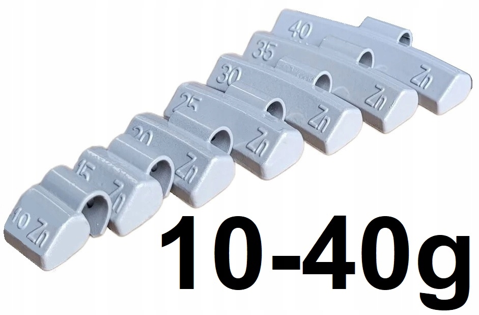 Sada napichovacích závaží na hliníkové disky Alu Zn Zinok Bas 10-40g 350x