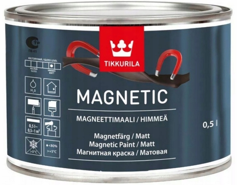 Tikkurila Magnetic Farba Akrylowa Magnetyczna Ścienna Szary Grafit 0.5L