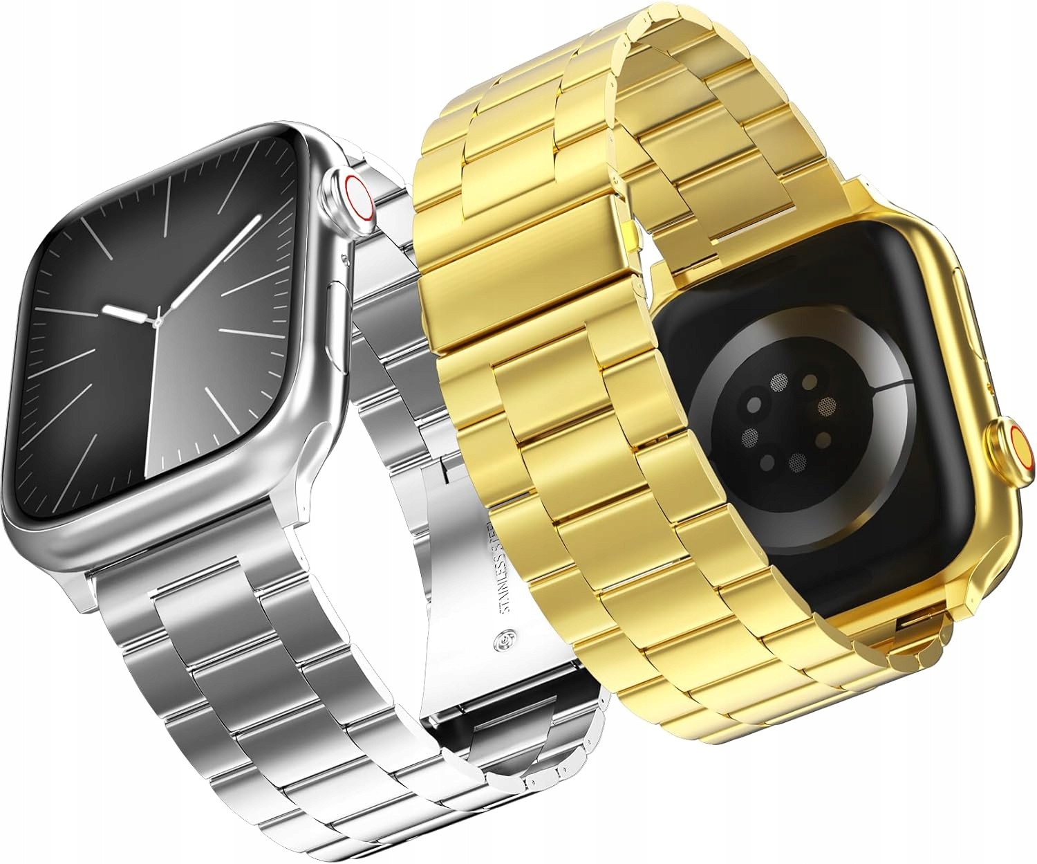Pasek do Apple Watch Stal Regulowany 38-42 mm Czarny Złoty 2 szt