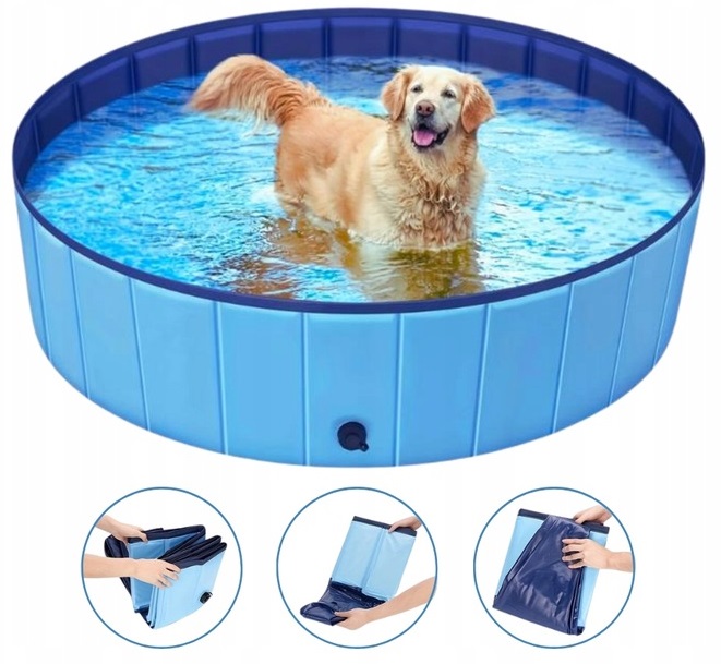 Duży Basen Dla Psa Zwierząt Dzieci Ogrodowy 160cm XXXL Składany Mocny