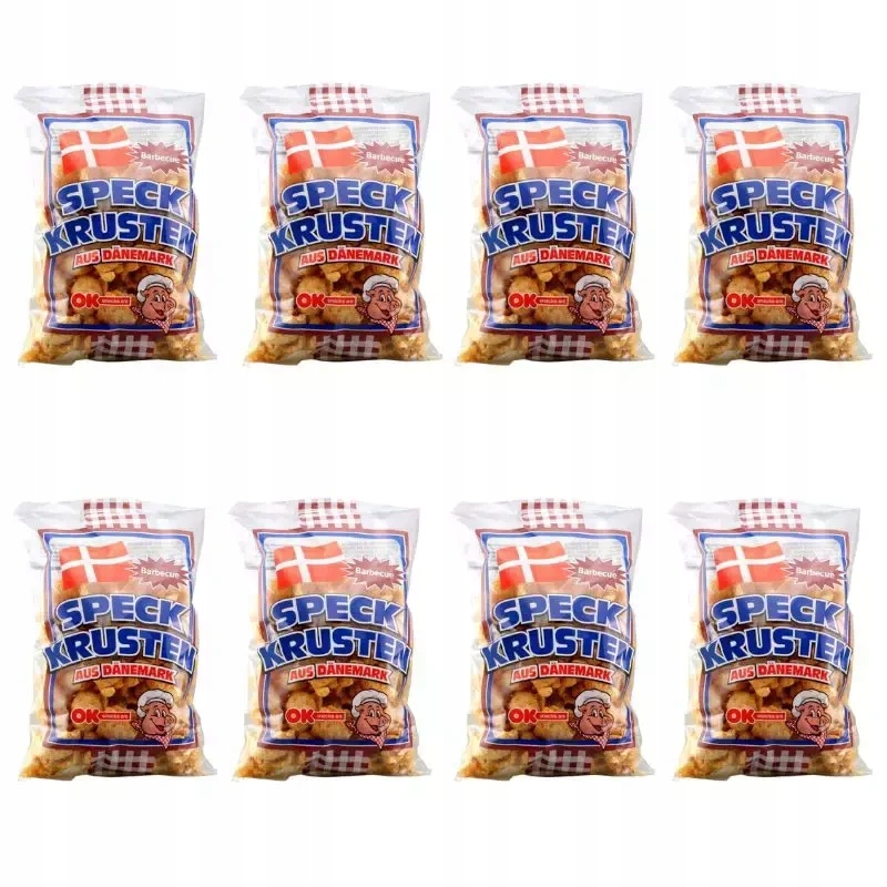 Boczek smażony skórka wieprzowa chipsy bekonowe barbecue 8x150g