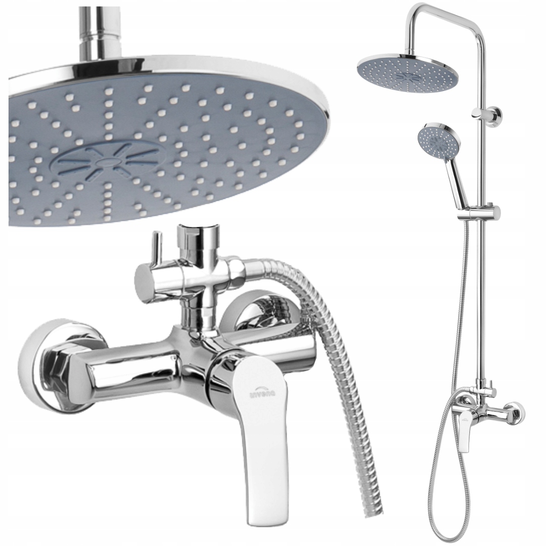 Dešťová Sprcha, Sprchová Sada Na Stěnu, Nástěnná, Chrom