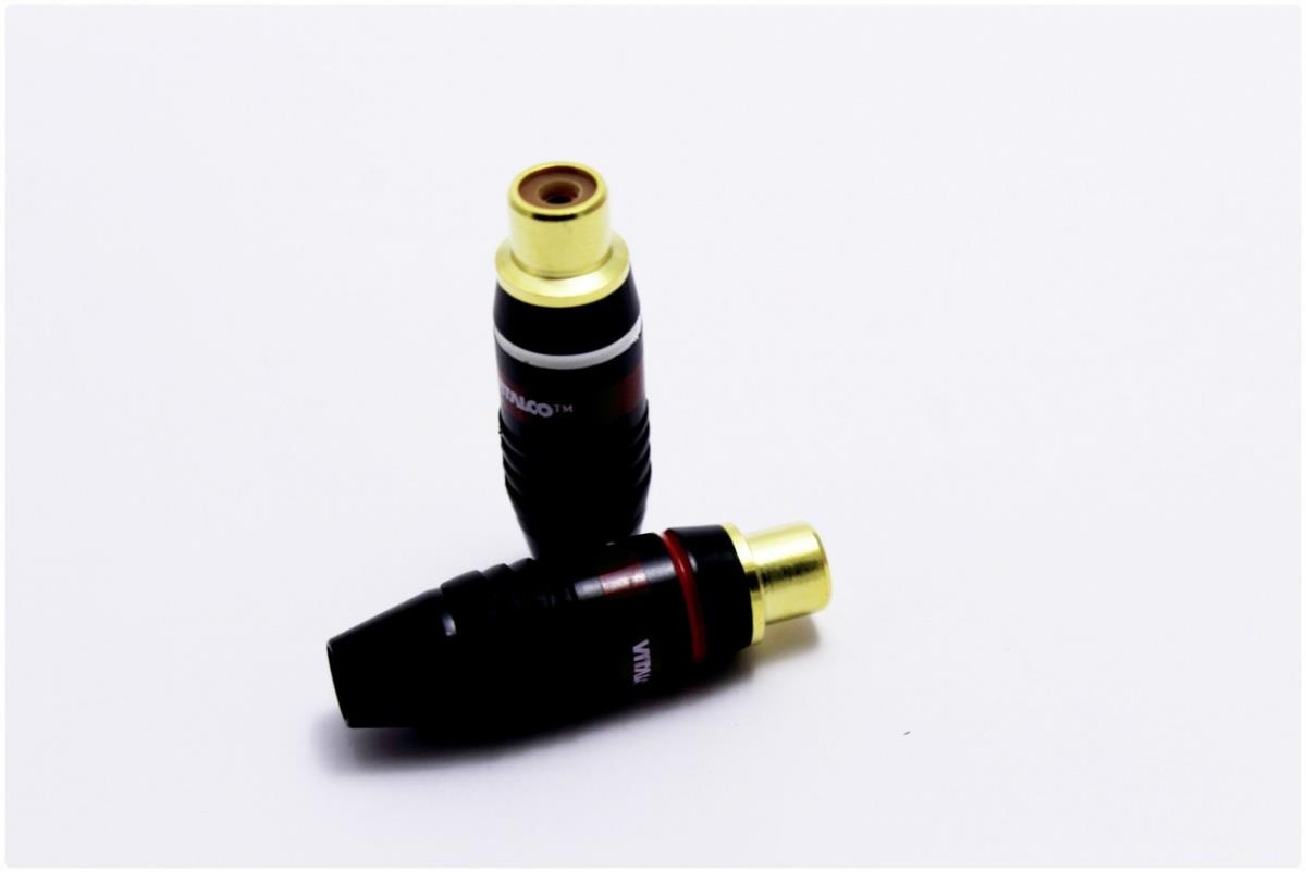 GNIAZDO RCA NA KABEL CINCH 5,6MM RG14 VITALCO 2 SZTUKI POZŁACANE Model 2155