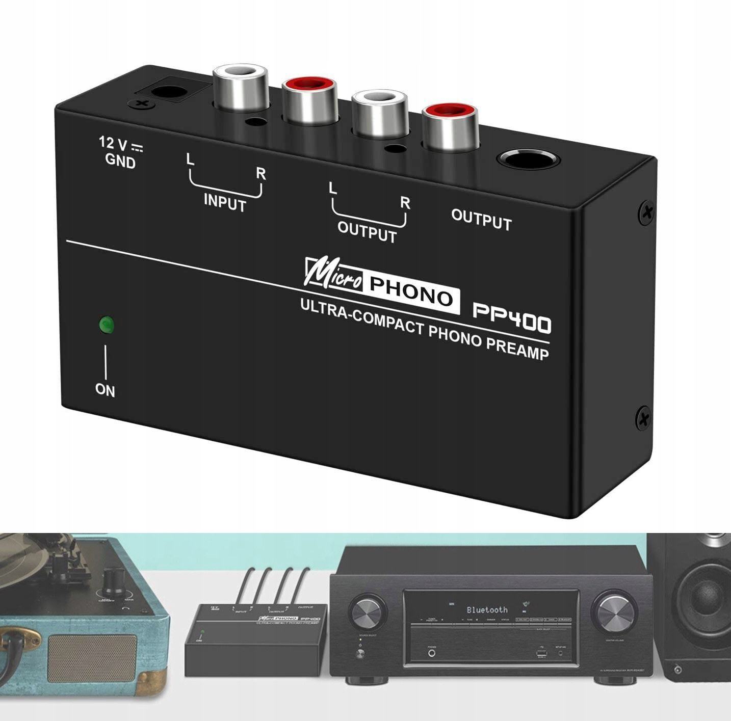 PP400 PRZEDWZMACNIACZ GRAMOFONOWY RCA