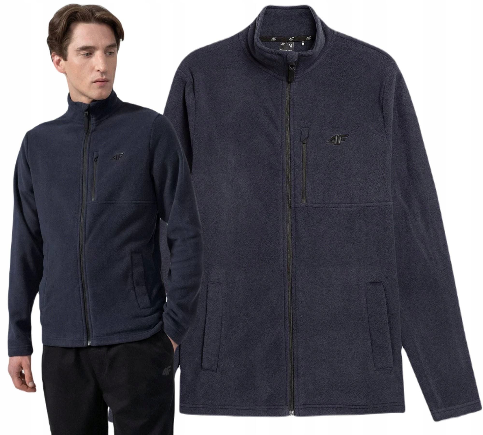 CIEPŁA BLUZA ZIMOWA MĘSKA SPORTOWA POLAROWA OCIEPLANA BEZ KAPTURA 4F S