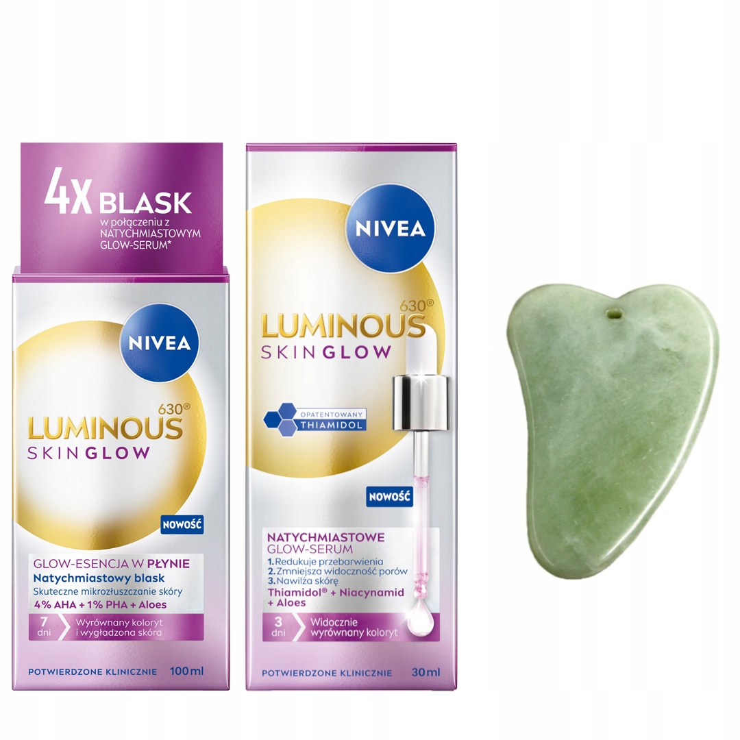 Nivea Luminous 630 Skin Glow Peeling Sérum na póry Kámen Gua Sha