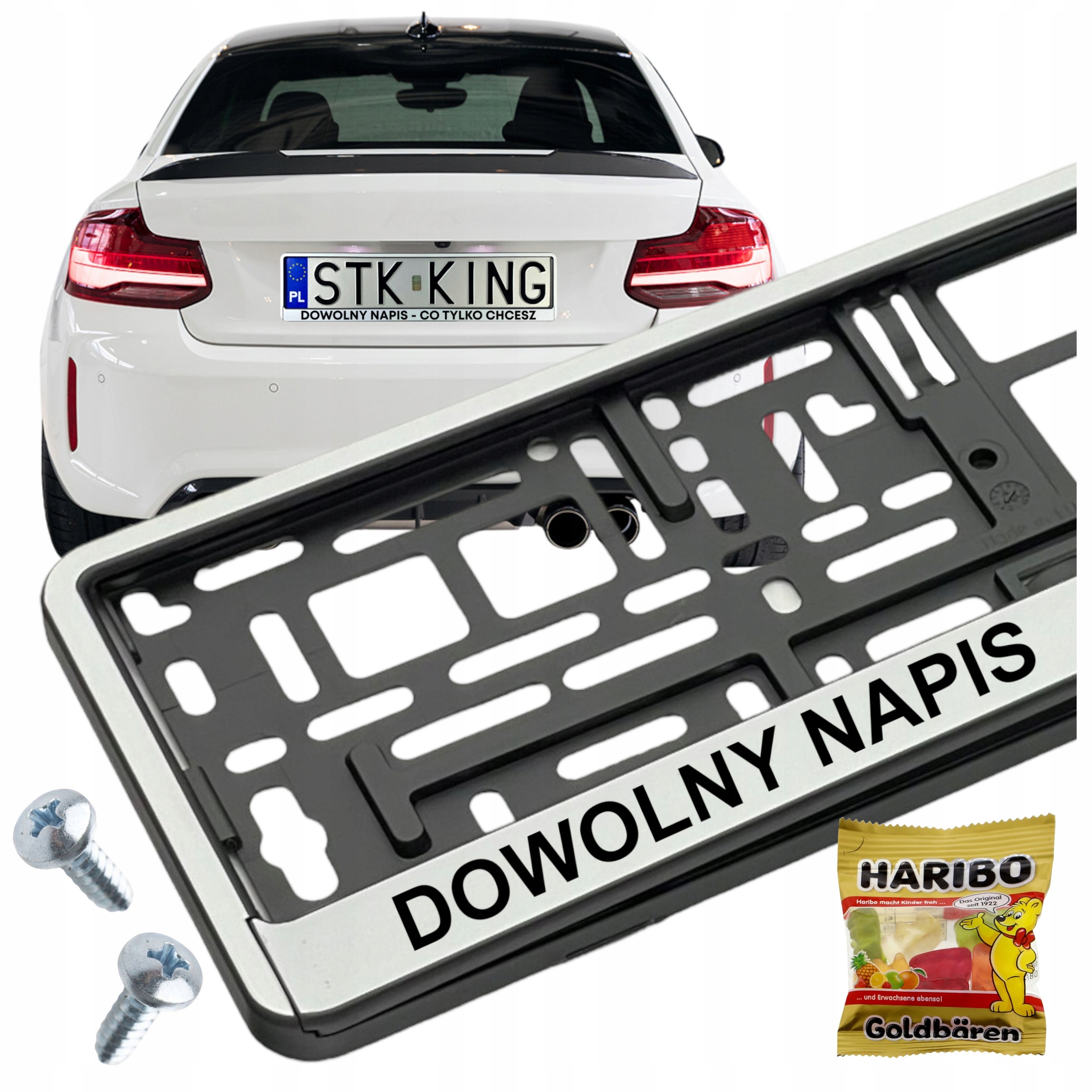 Ramka Z Napisem pod tablicę rejestracyjną do Napis Tekst Cytat Imię biała