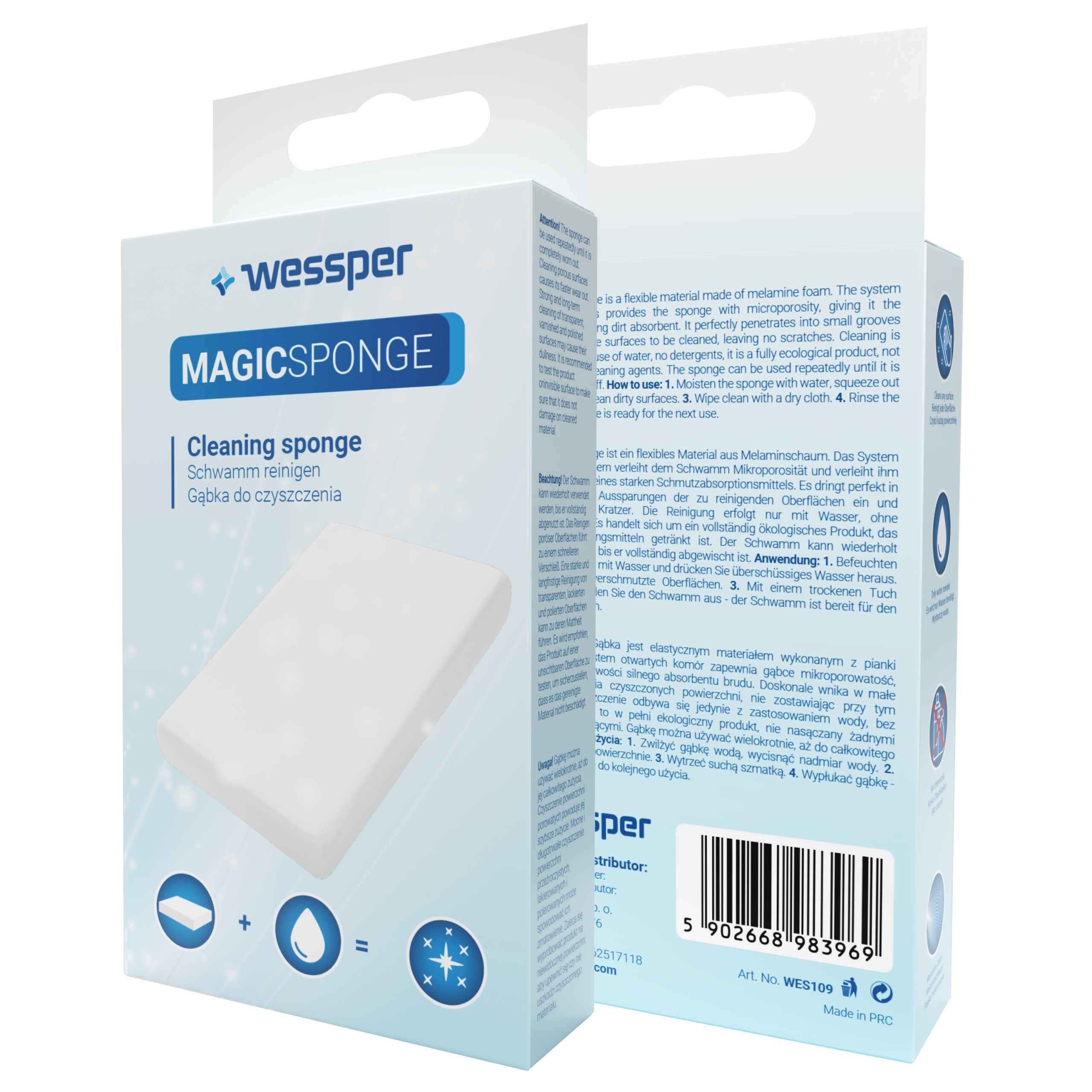 Magiczna GĄBKA DO MYCIA ŚCIAN BUTÓW KANAPY SKÓRY Rodzaj gąbka