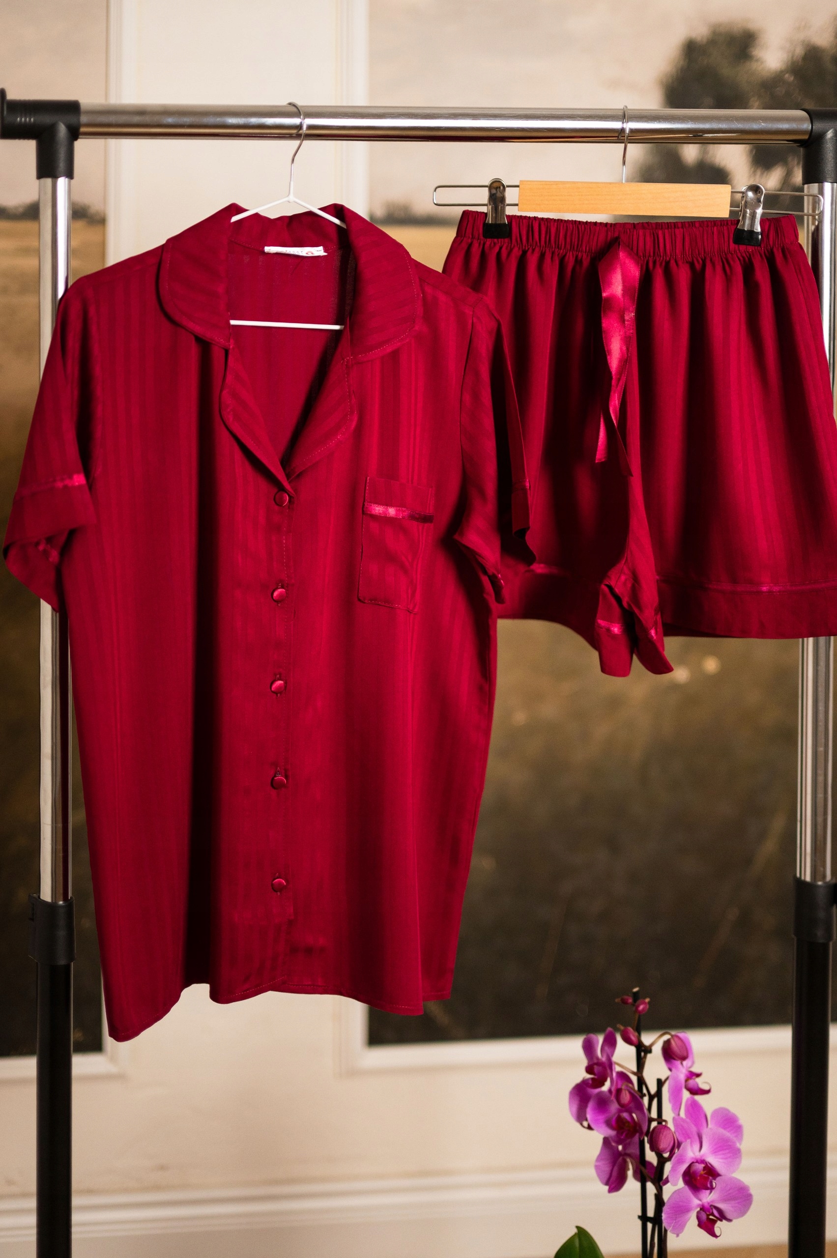 ELEGANCKA PIŻAMA DAMSKA KOSZULOWA PREMIUM M