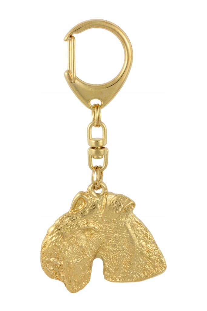 Lakeland Terrier pozlacený přívěsek na klíče se psem, exkluzivní přívěsek na klíče