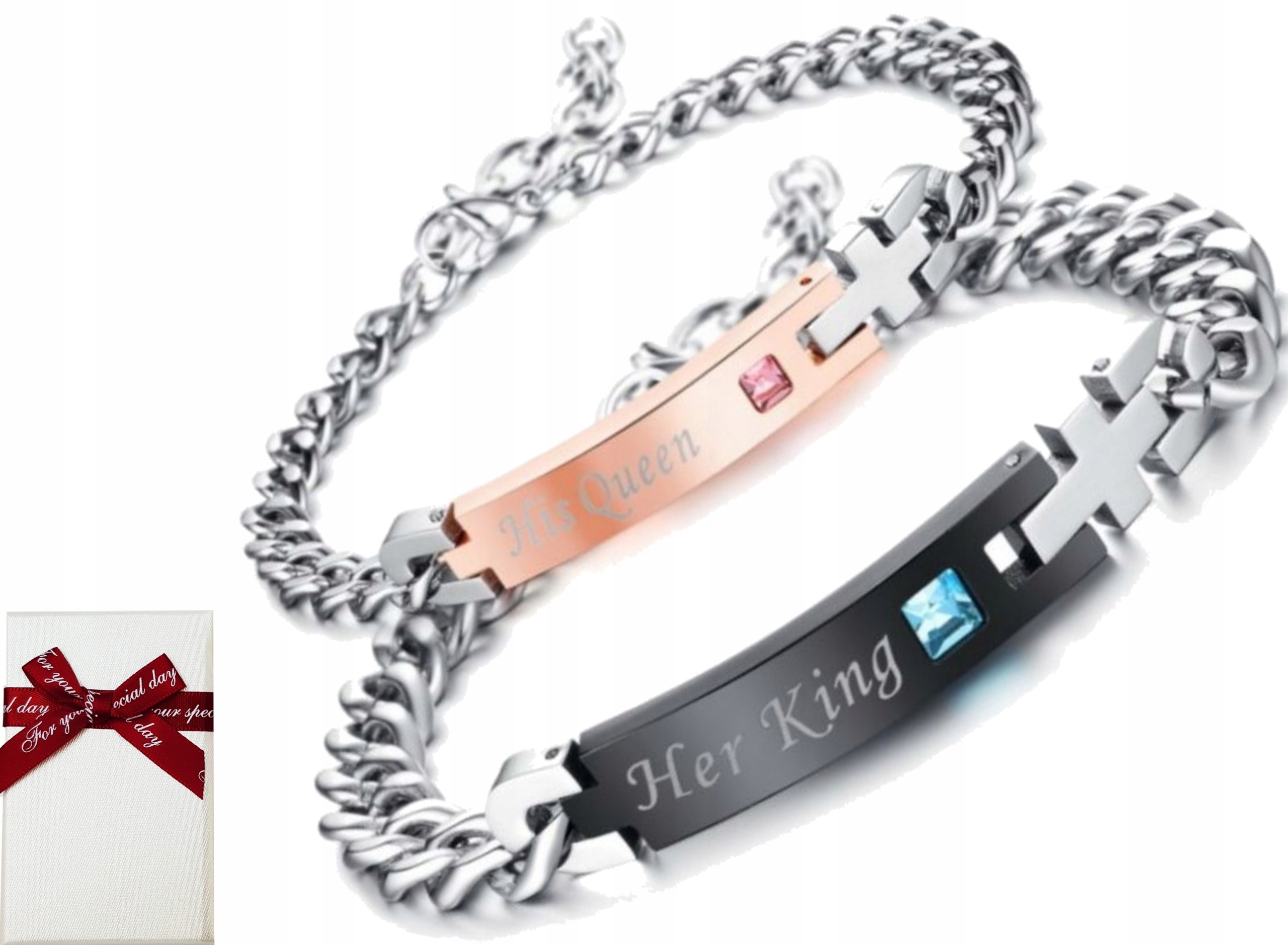 

Bransoletki dla Pary z Grawerem stal Szlachetna