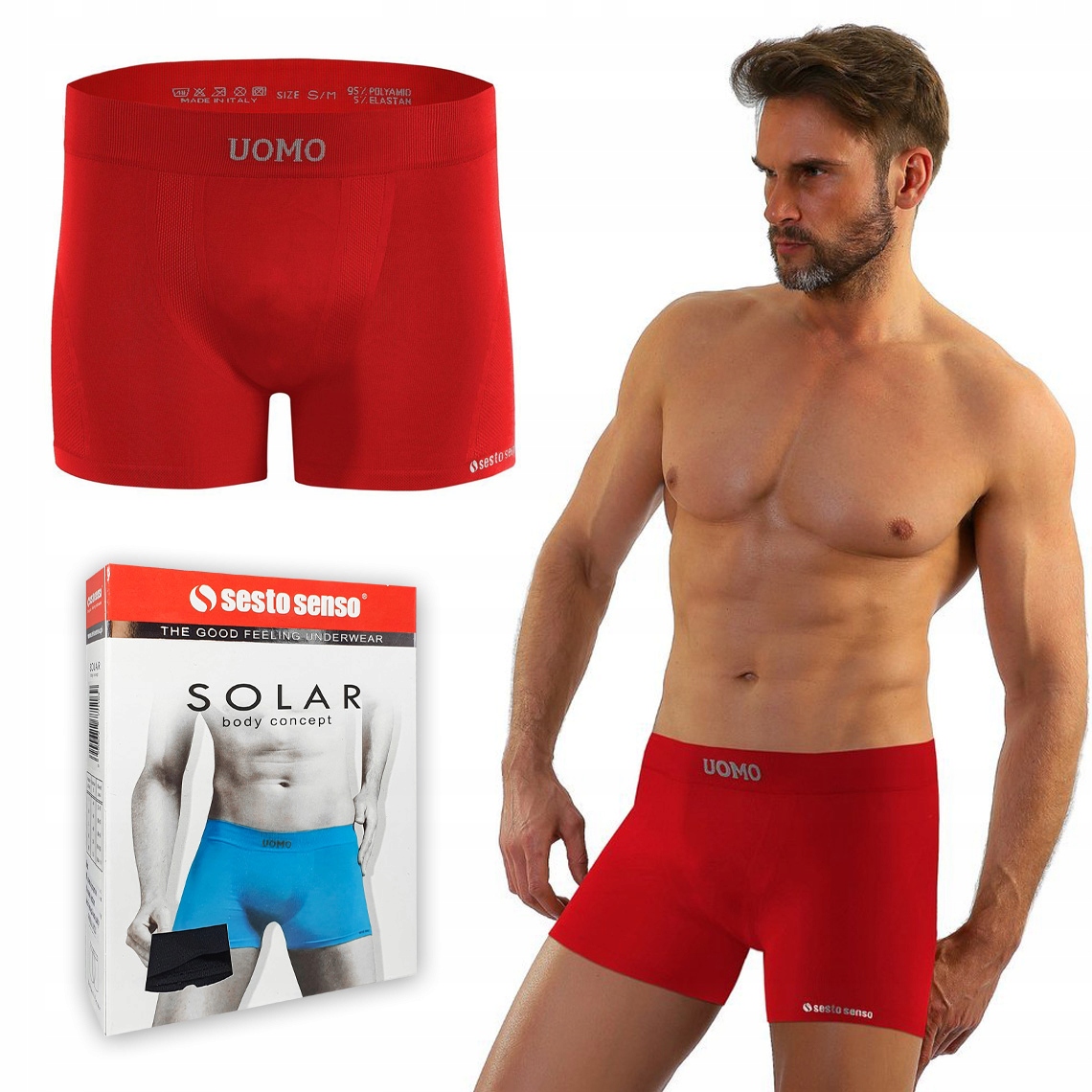 

Sesto Senso Solar bezszwowe bokserki męskie - L/XL
