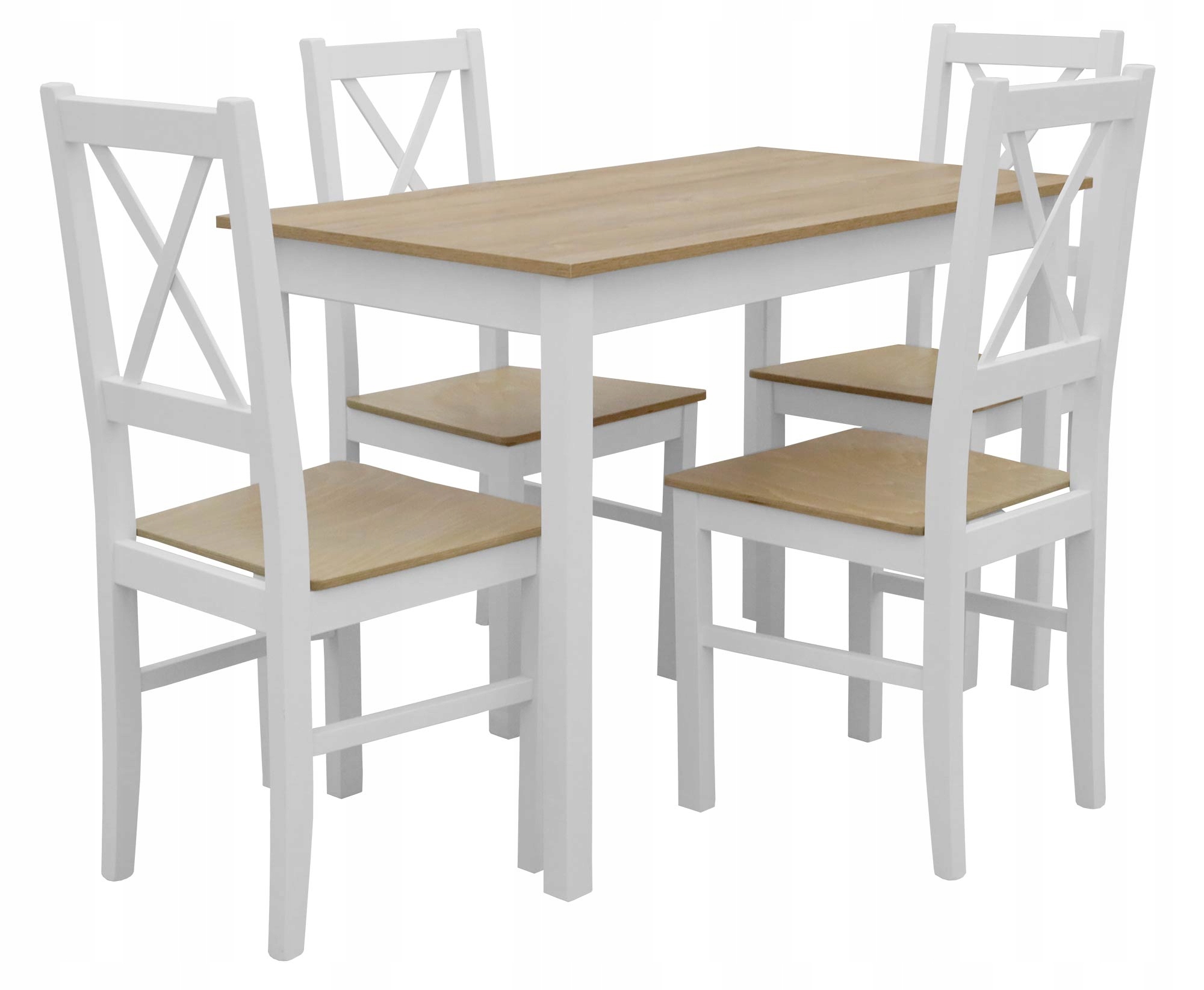 DREWNIANY STÓŁ Z KRZESŁAMI DO SALONU JADALNI X001 Szerokość stołu 60 cm