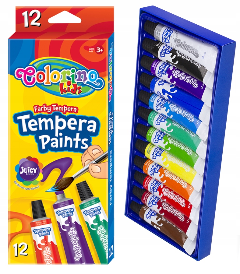 

Colorino Farby w tubach 12 kol 12 ml tempera