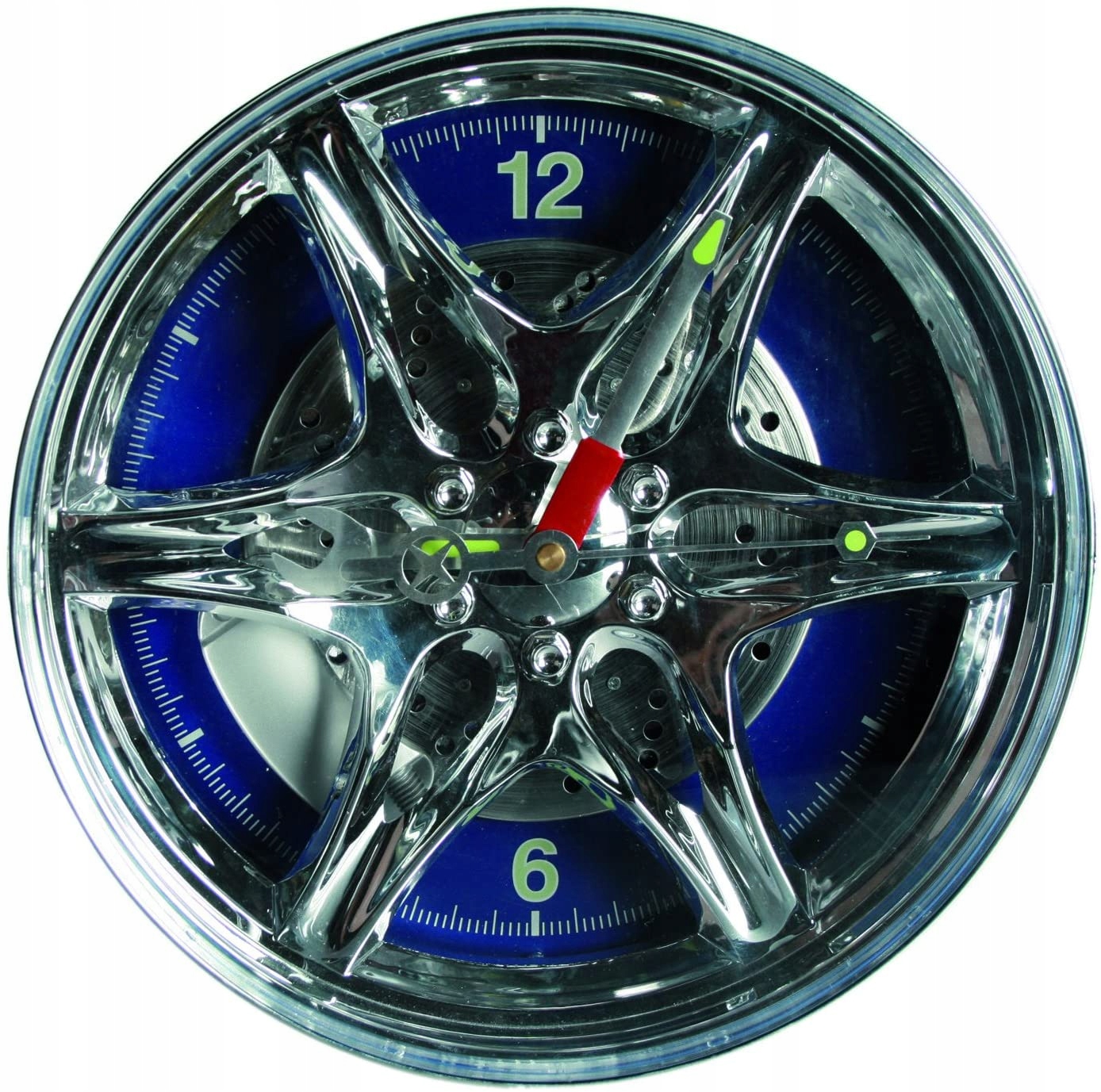 Zegar Ścienny Felga Aluminiowa Oświetlona Neonami Koło LED Super Efekt