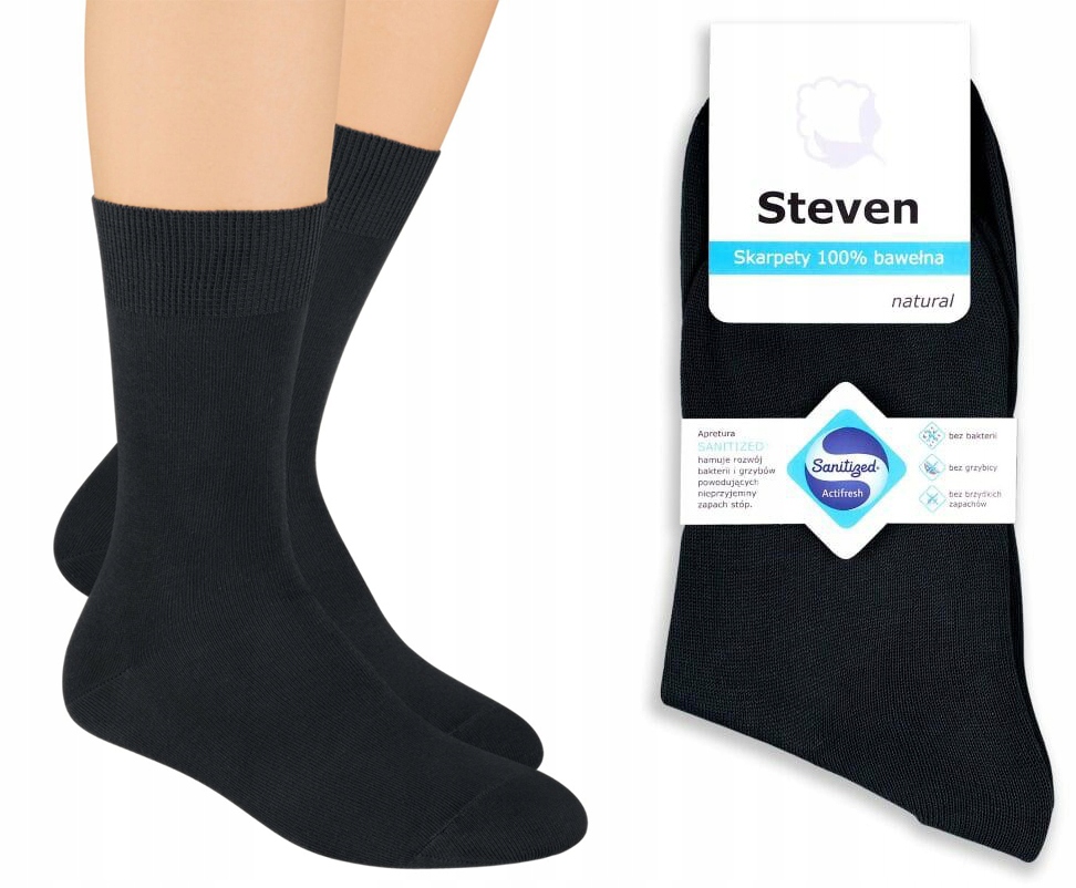 

Steven skarpety 100% bawełna 055 czarny 44-46
