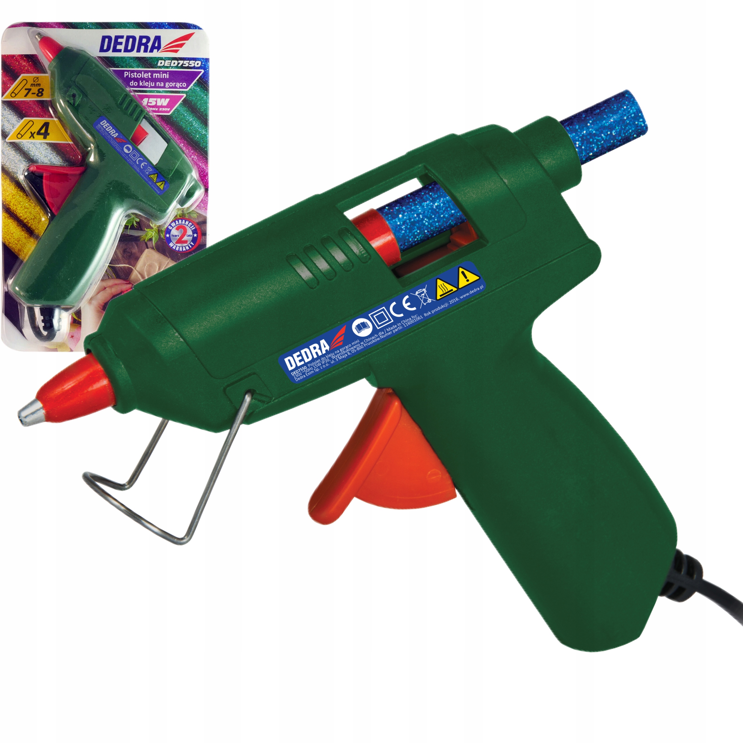 DEDRA DED7550 PISTOLET DO KLEJU NA GORĄCO 15W 8MM